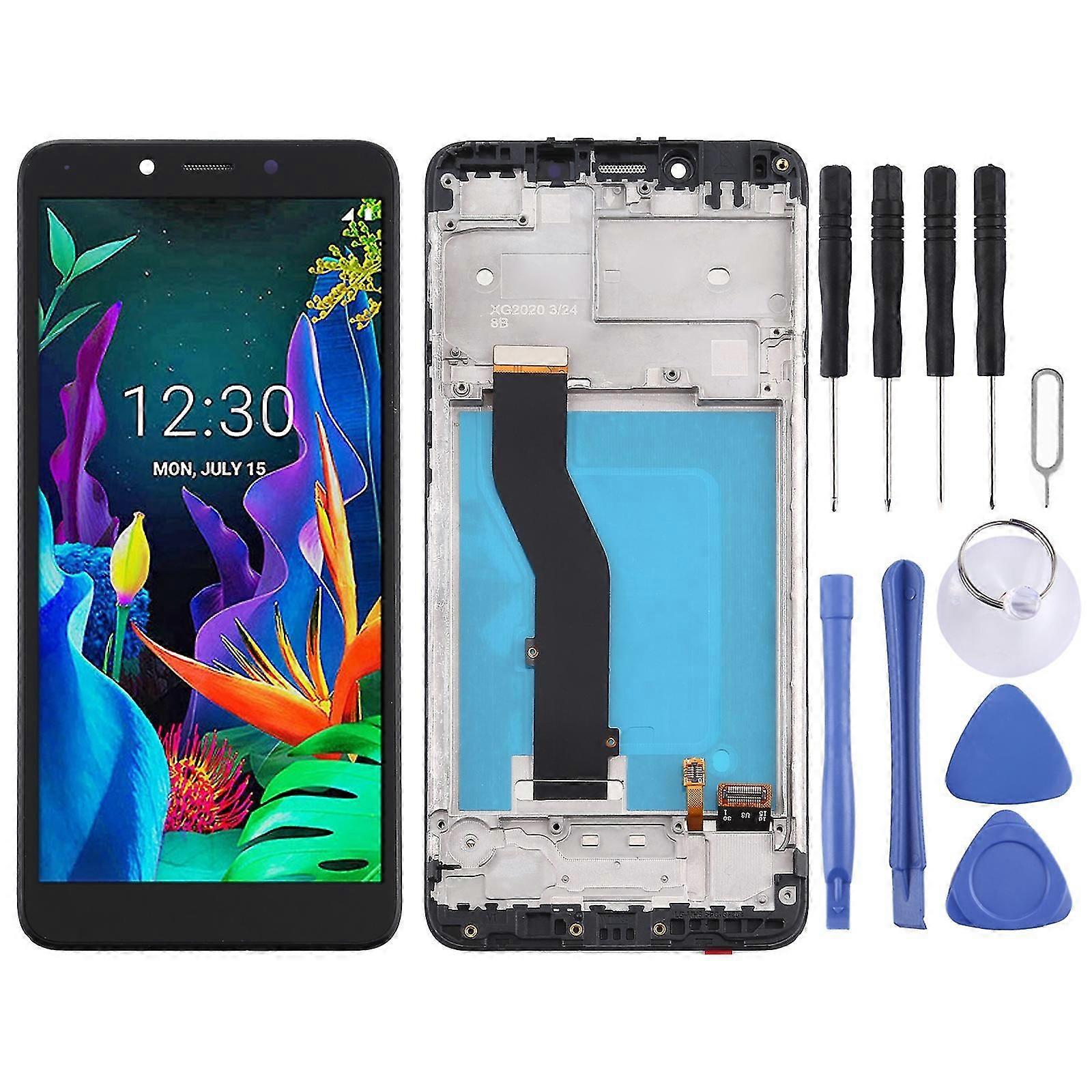 Lcd Screen For Lg K20 (2019)lm-x120emw Lmx120emw Lm-x120 Digitizer Full Assembly With Frame (black)