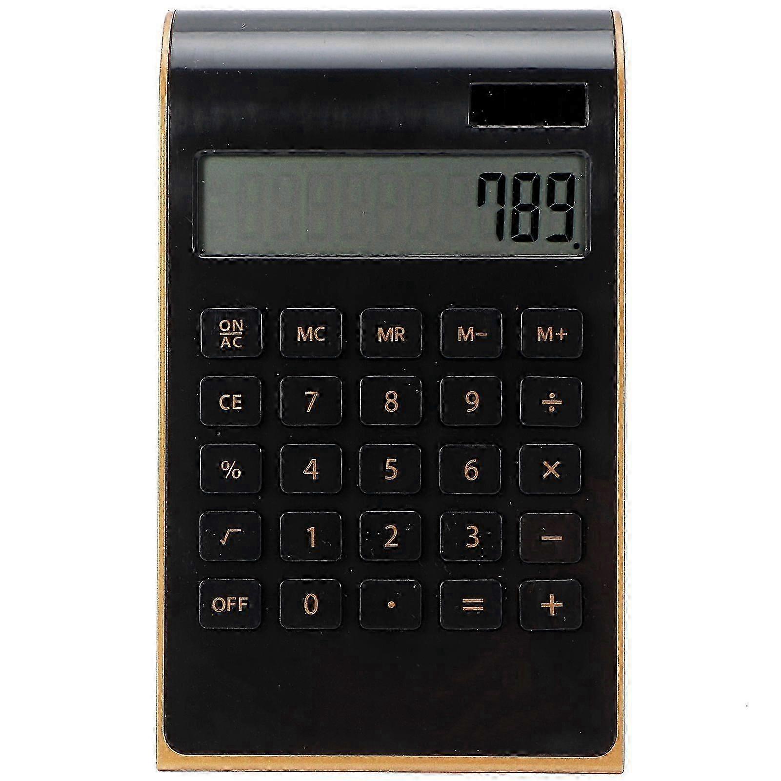 f Portable 10 Digits Calculator Ultra Thin Solar Power Calculator for Home Office Business LCD DisplayBlack