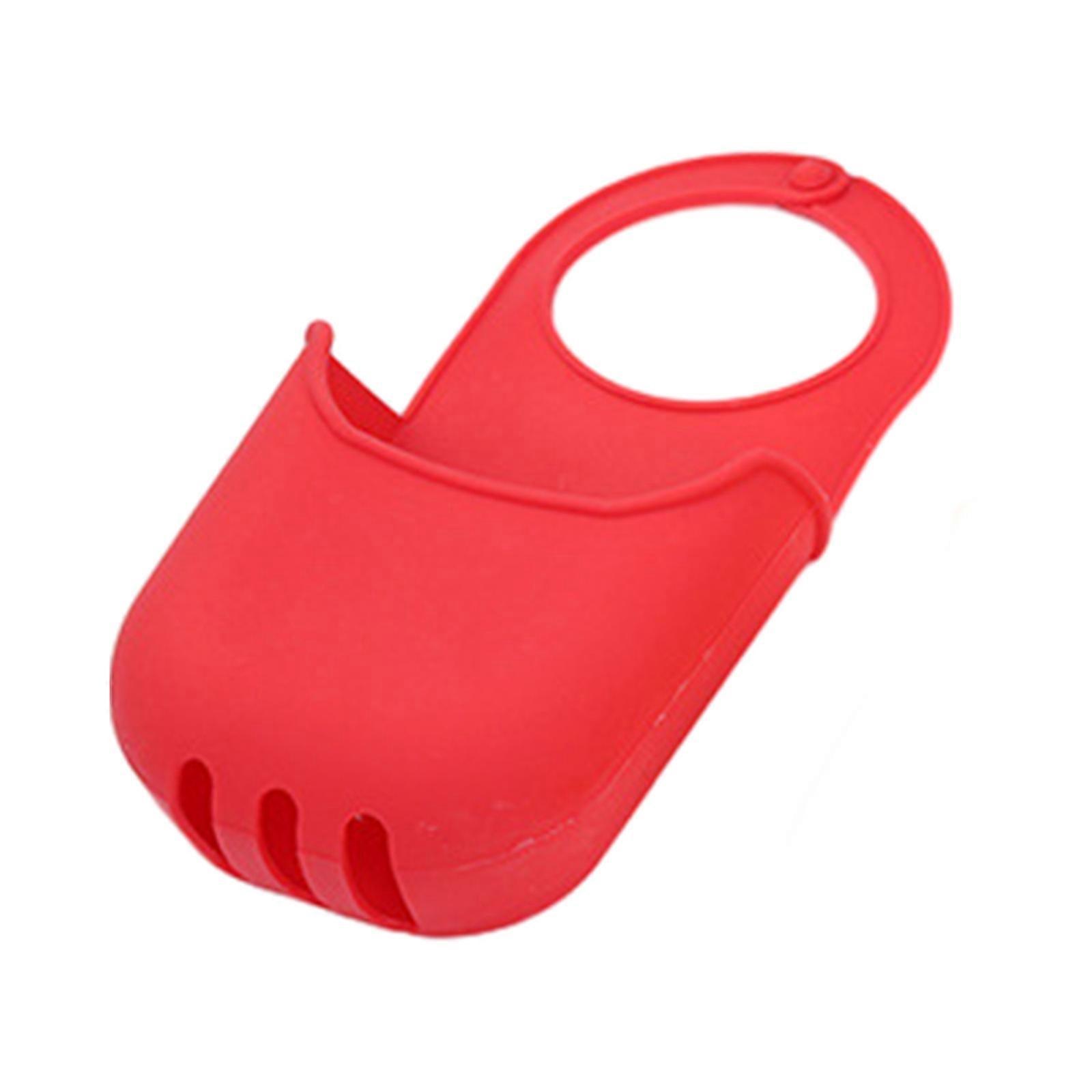 Adjustable Sink Organizer Convenient Dish Sponge Holder Practical Soap Dish Drainer Durable Sink Side Storage Solution  Red