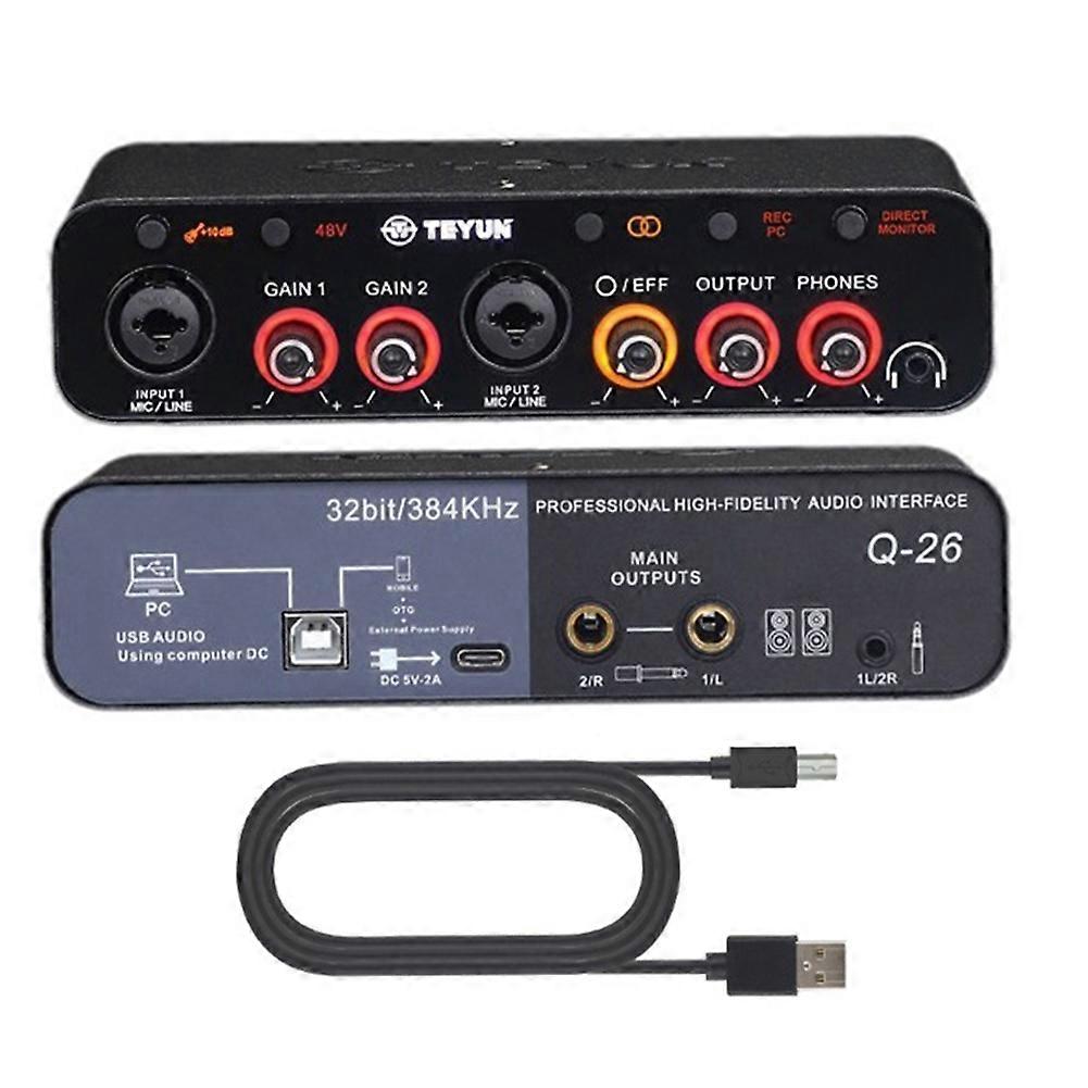 TEYUN Q-26 USB Interface Son Carte Son pour Studio