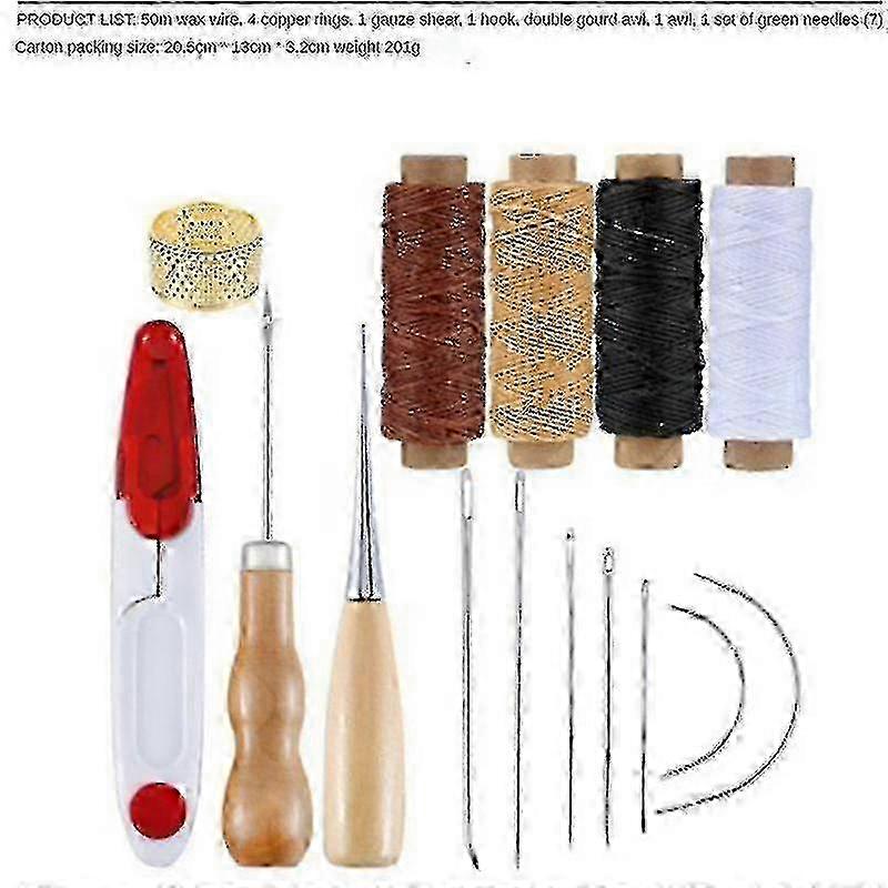 Professional Leather Craft Tools Kit Hand Sewing Stitching Punch Carving Work Saddle