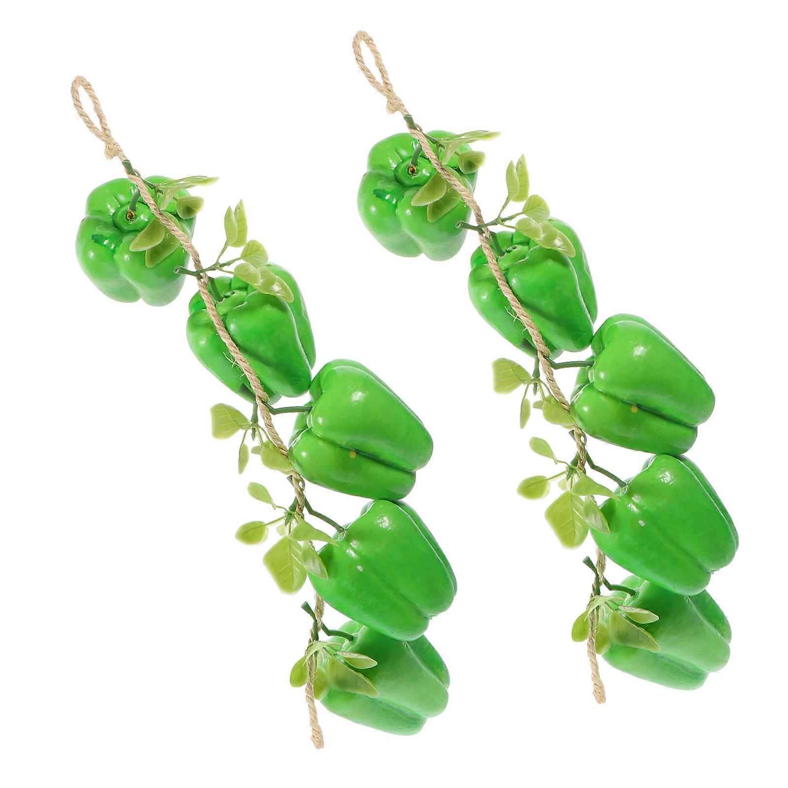 Pepper Models for Decor 2Pcs Imitation Vegetable Props