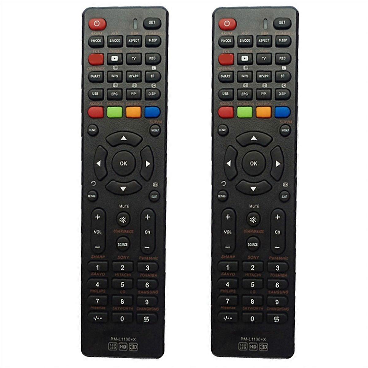 2X Rm-L1130 +X TV Remote Control Universal for Akira Elenbreg Prima Openbox Smart Tv