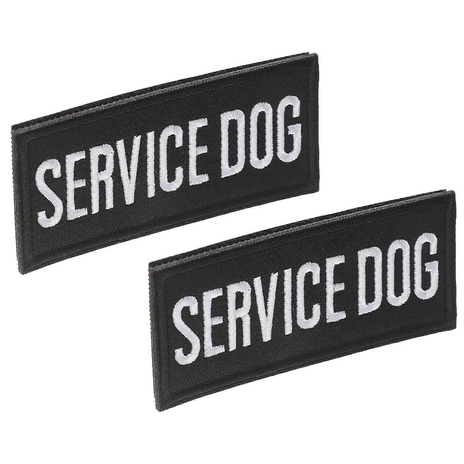 Dog Service Harness with Embroidered Patch for Walking 2Pcs Polyester Material