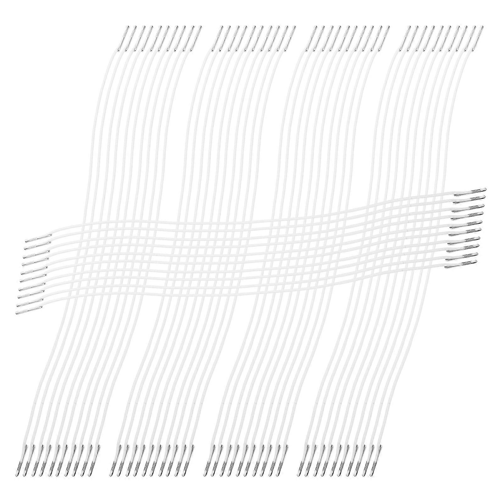 Adjustable Fastener 50Pcs White Elastic Barbed Cord Designed For Binding Notebooks And Securing Masks For General Users