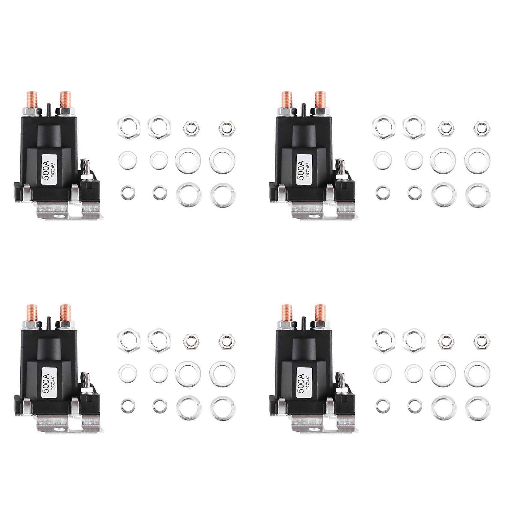 4X High Current Relay 500A 24V Dual Battery Start Relay Big Current Car Power Switch,Starting Relay,Auto Start Contactor