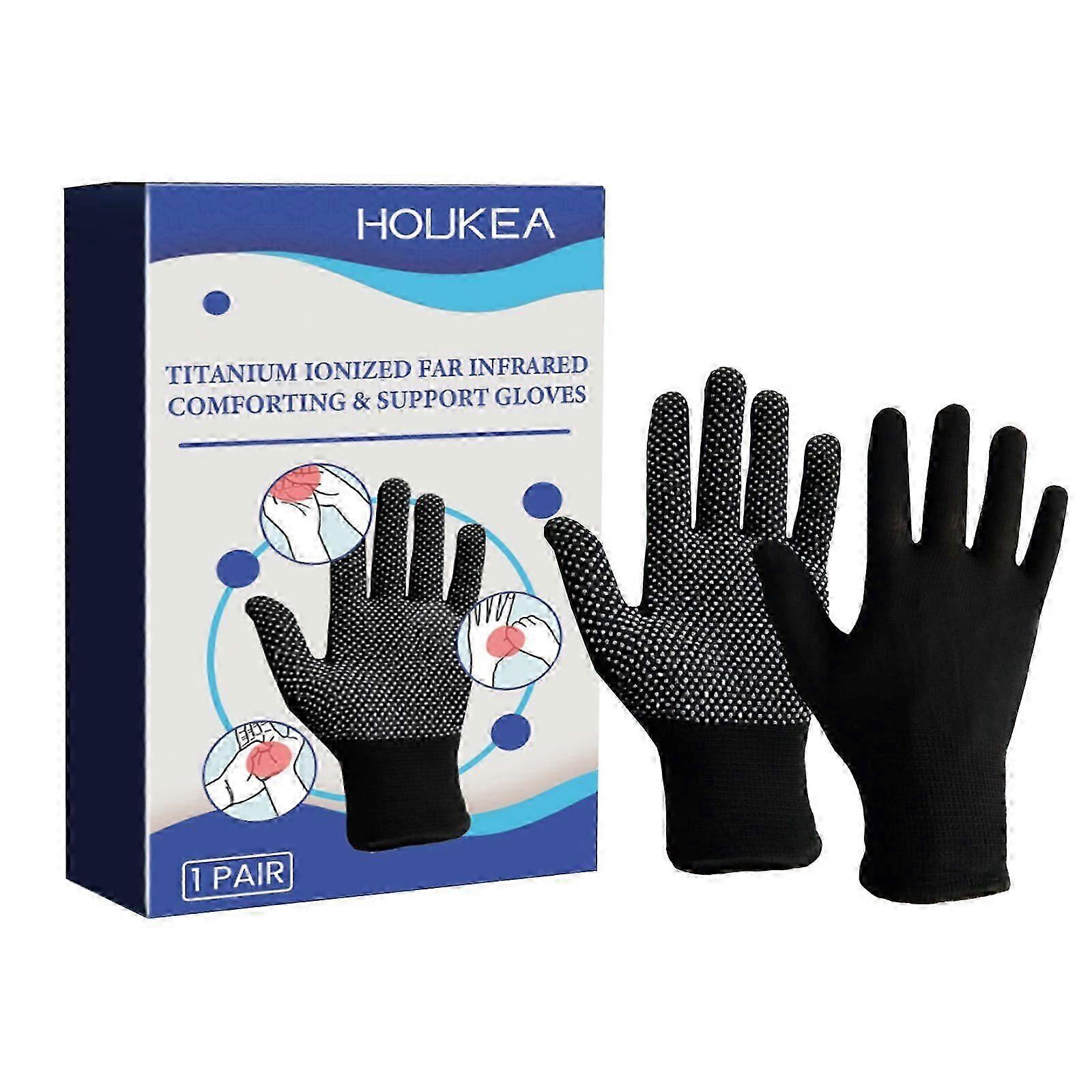 Titanium Ionized Far Infrared Support Gloves for Joint Pain Relief & Enhanced Circulation