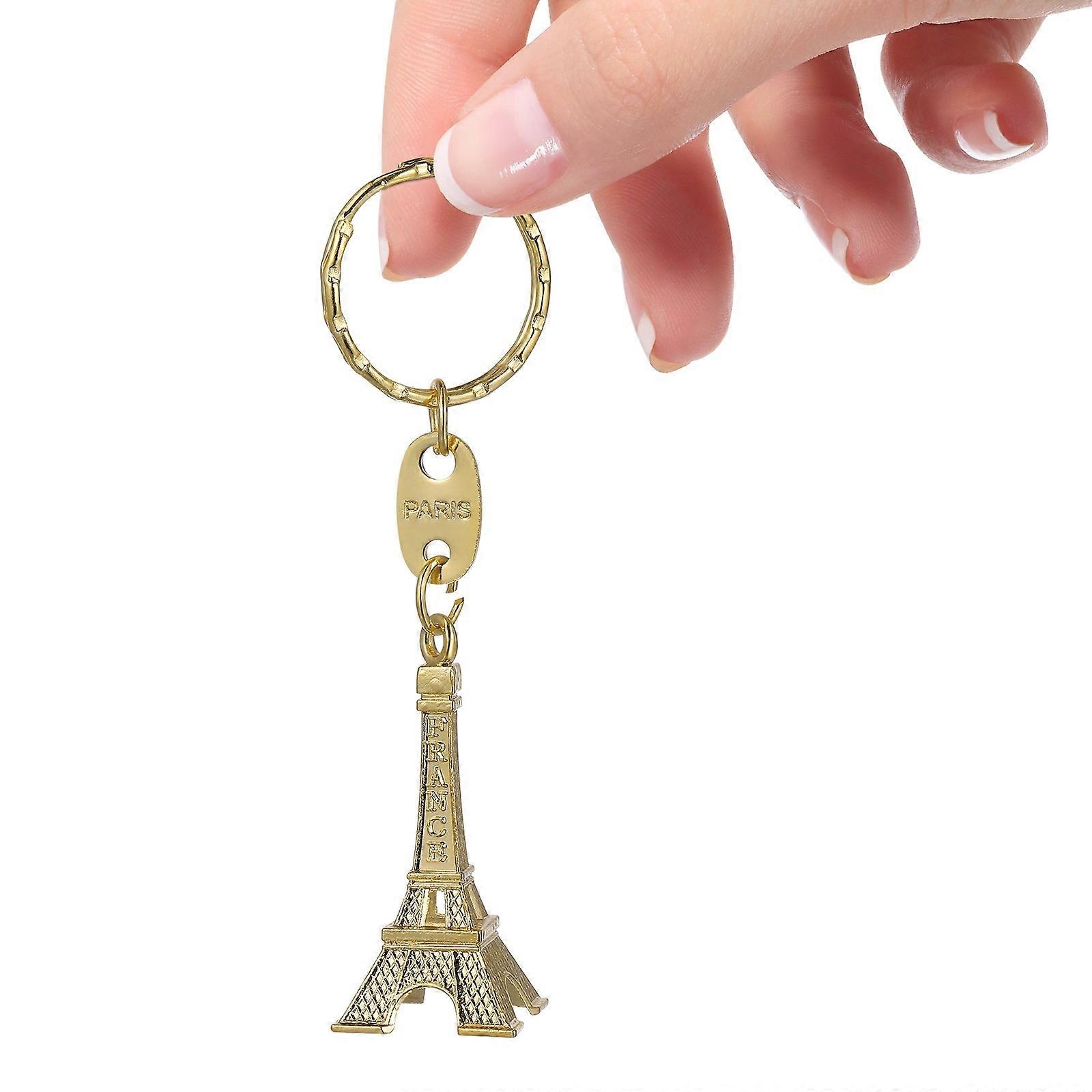 12pcs Retro Keyring Eiffel Tower Key Chain Mini Keychain Pendant Decorations (Golden/Silver/Bronze)
