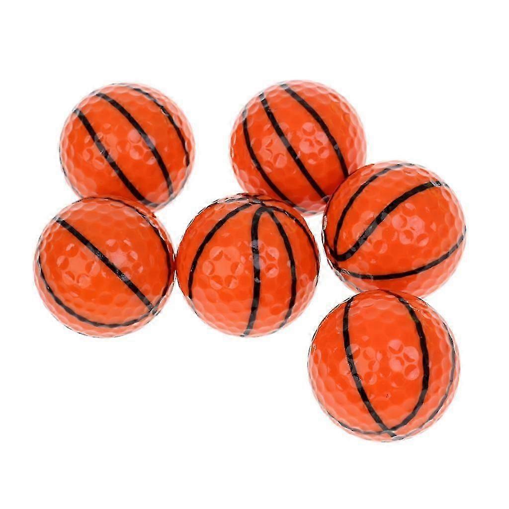 6 Pieces Basketball Pattern Novelty Golf Balls Set Practice Golf Accessory