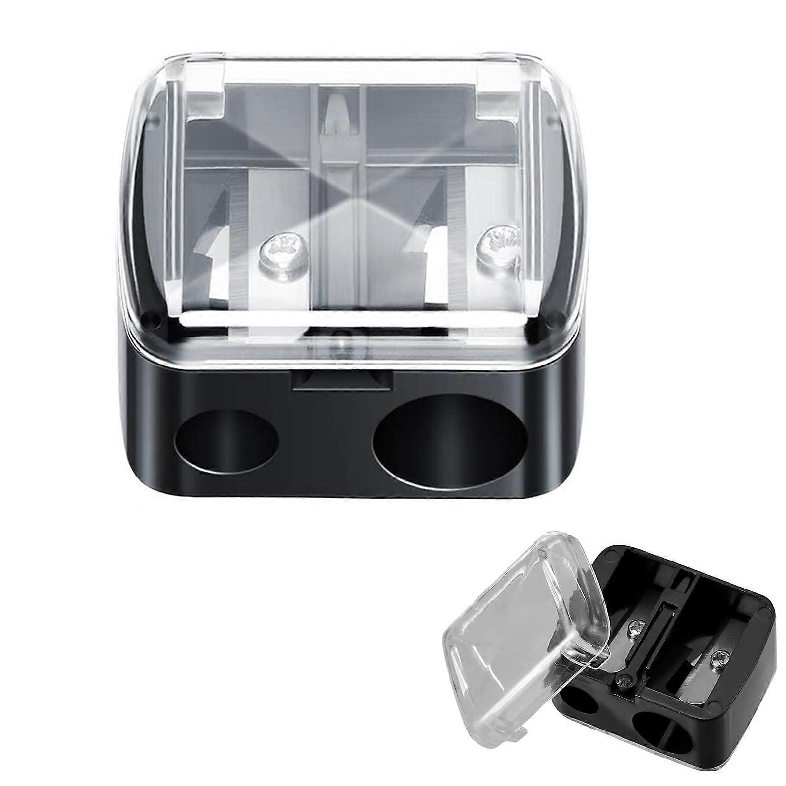 Makeup Pencil Sharpener Dual Hole for Eyebrow Eyeliner Lip Liner with Precise Cosmetic Sharpening
