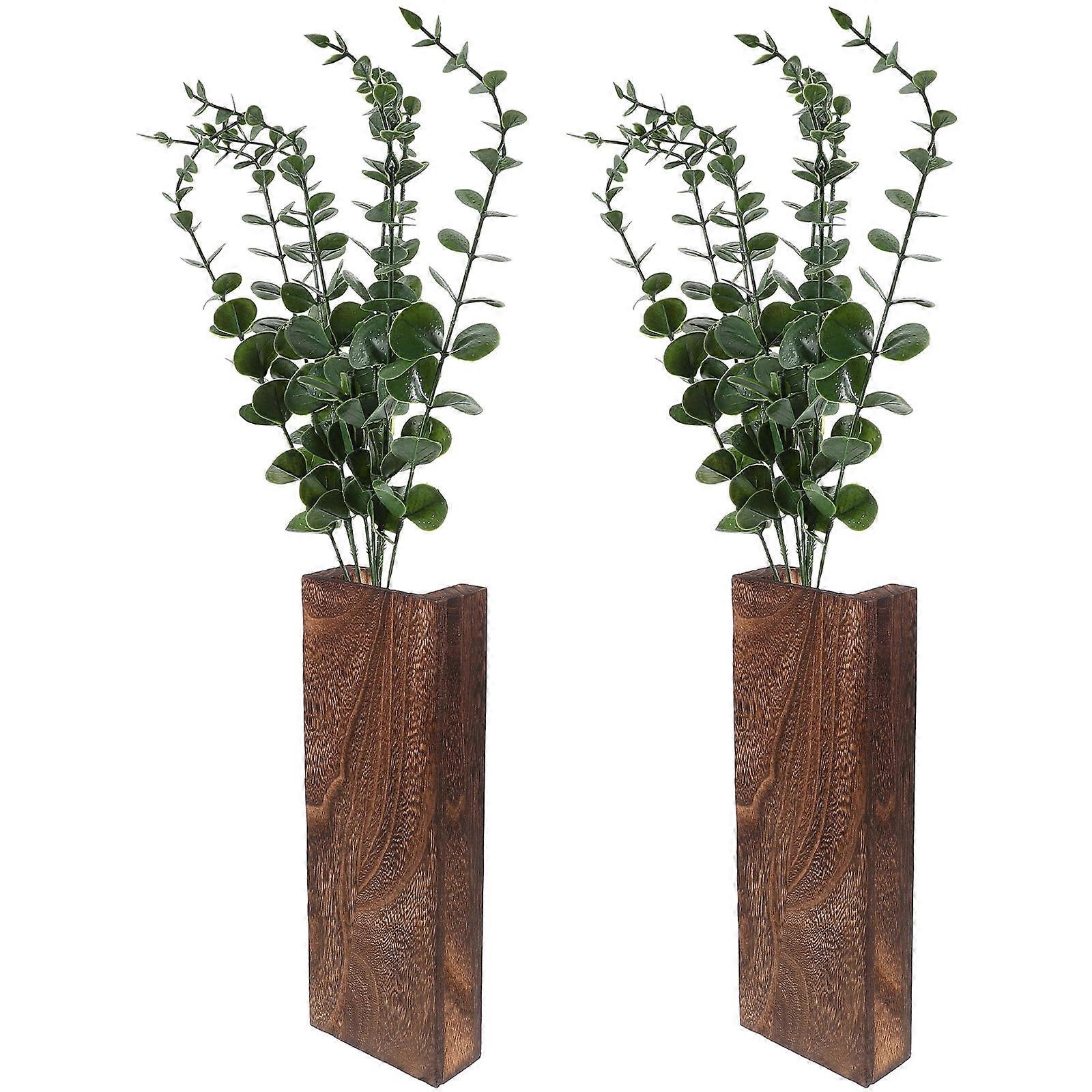Artificial Eucalyptuss Vase for Home Decor with 2Pcs Hanging Branches