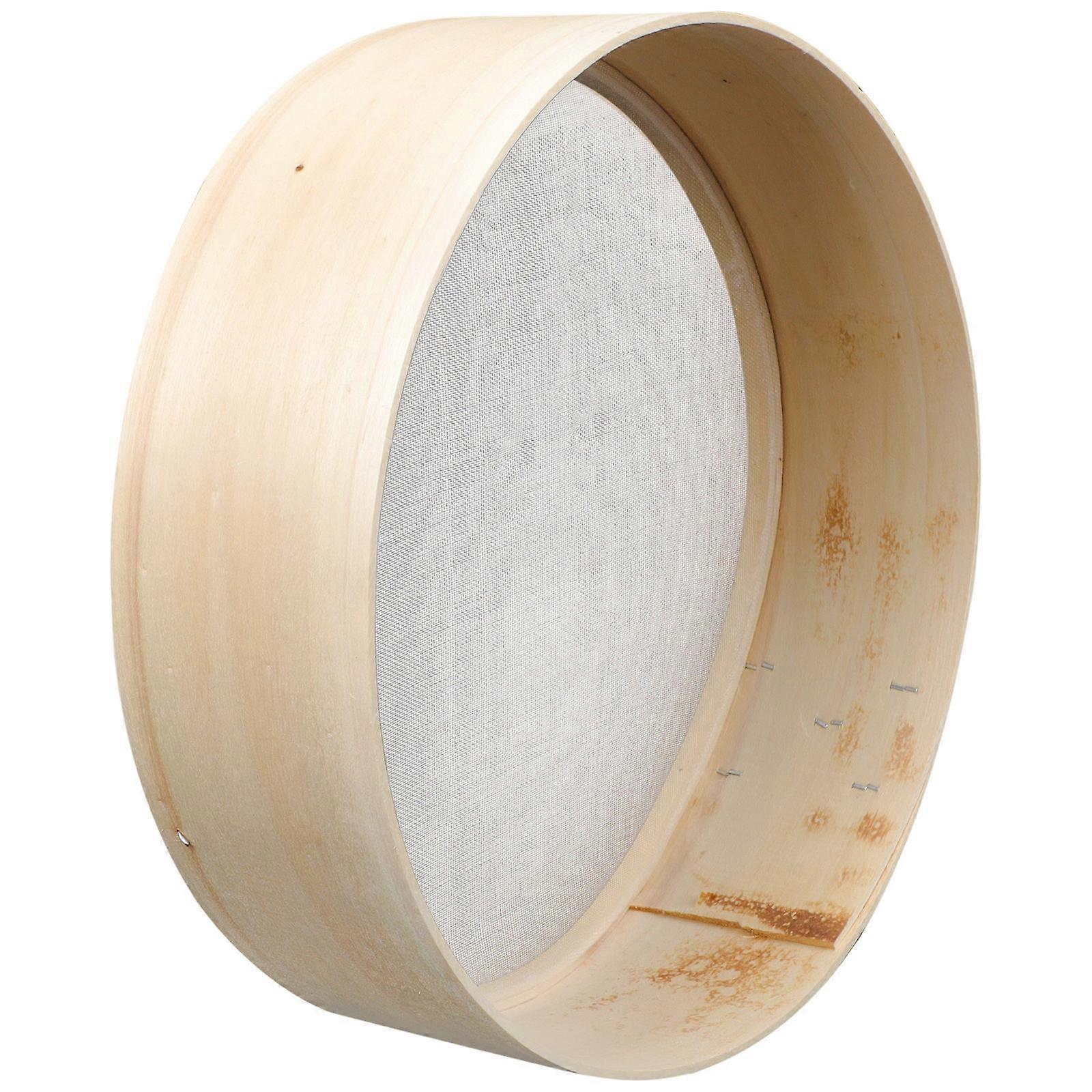 Handheld Flour Sifter Wooden Strainer Baking Tool 1 Set