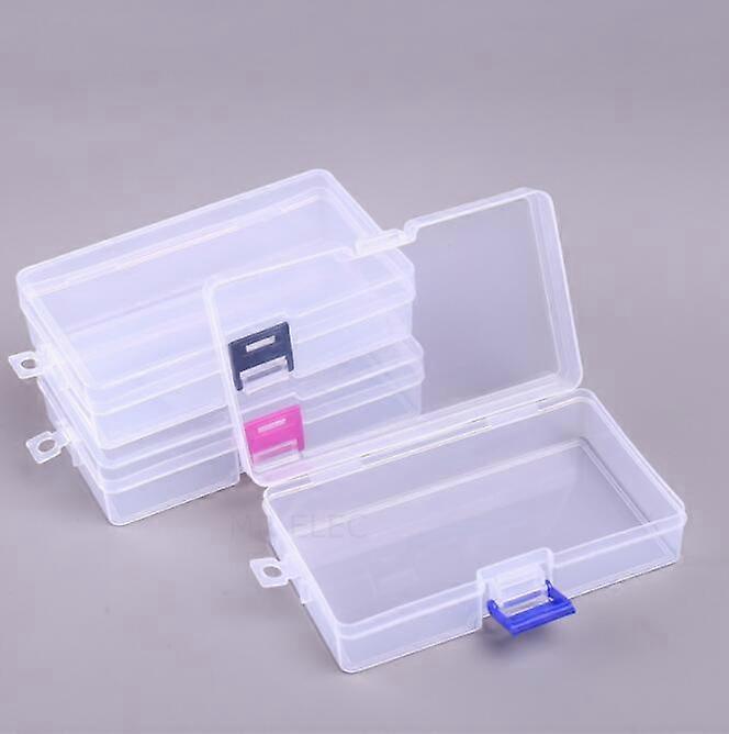 Rectangular PP plastic lock box with cover Transparent jewelry pen storage box Hardware packaging finishing box