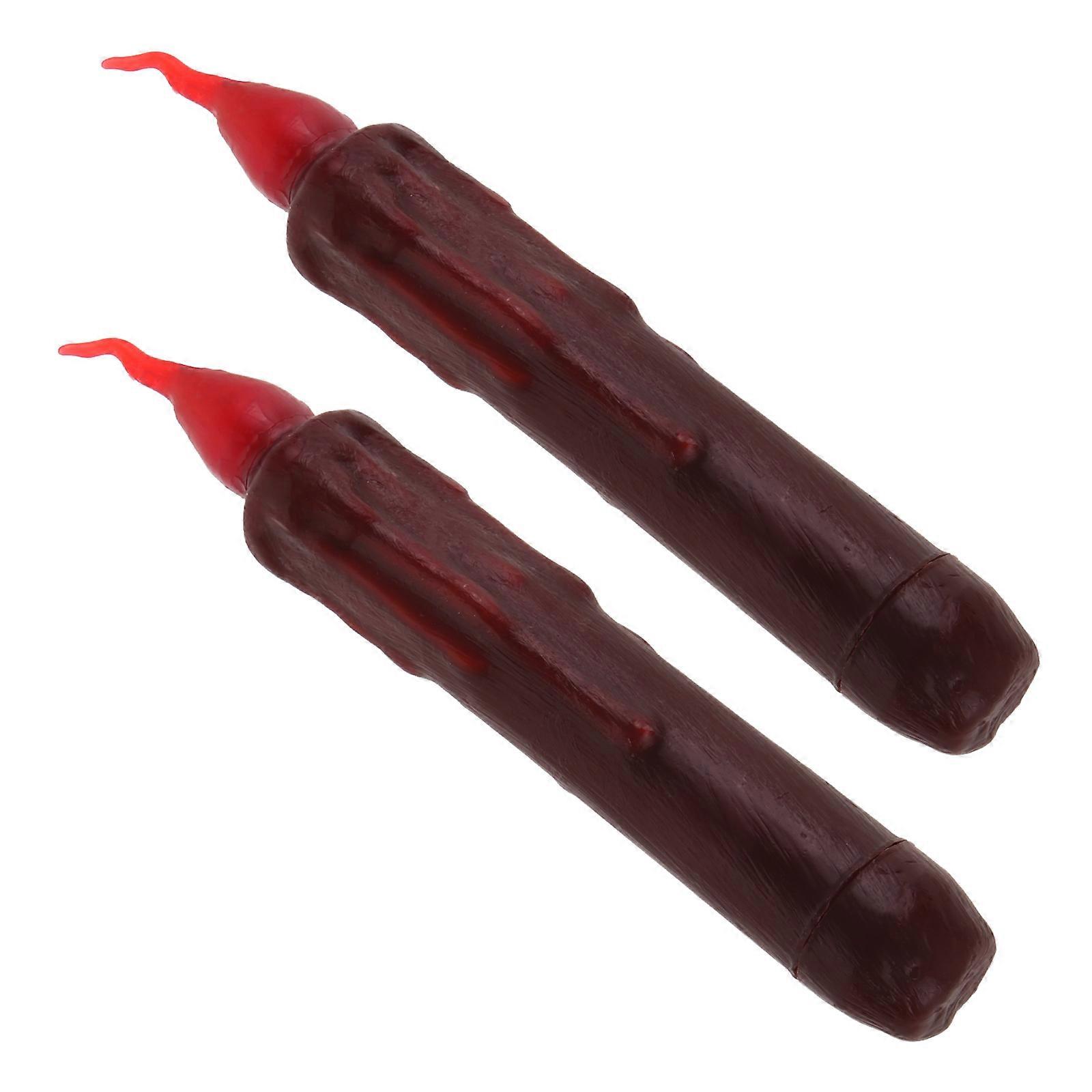 Flameless Electronic Candle Lights for Decor 2Pcs Window Candles in Dark Red