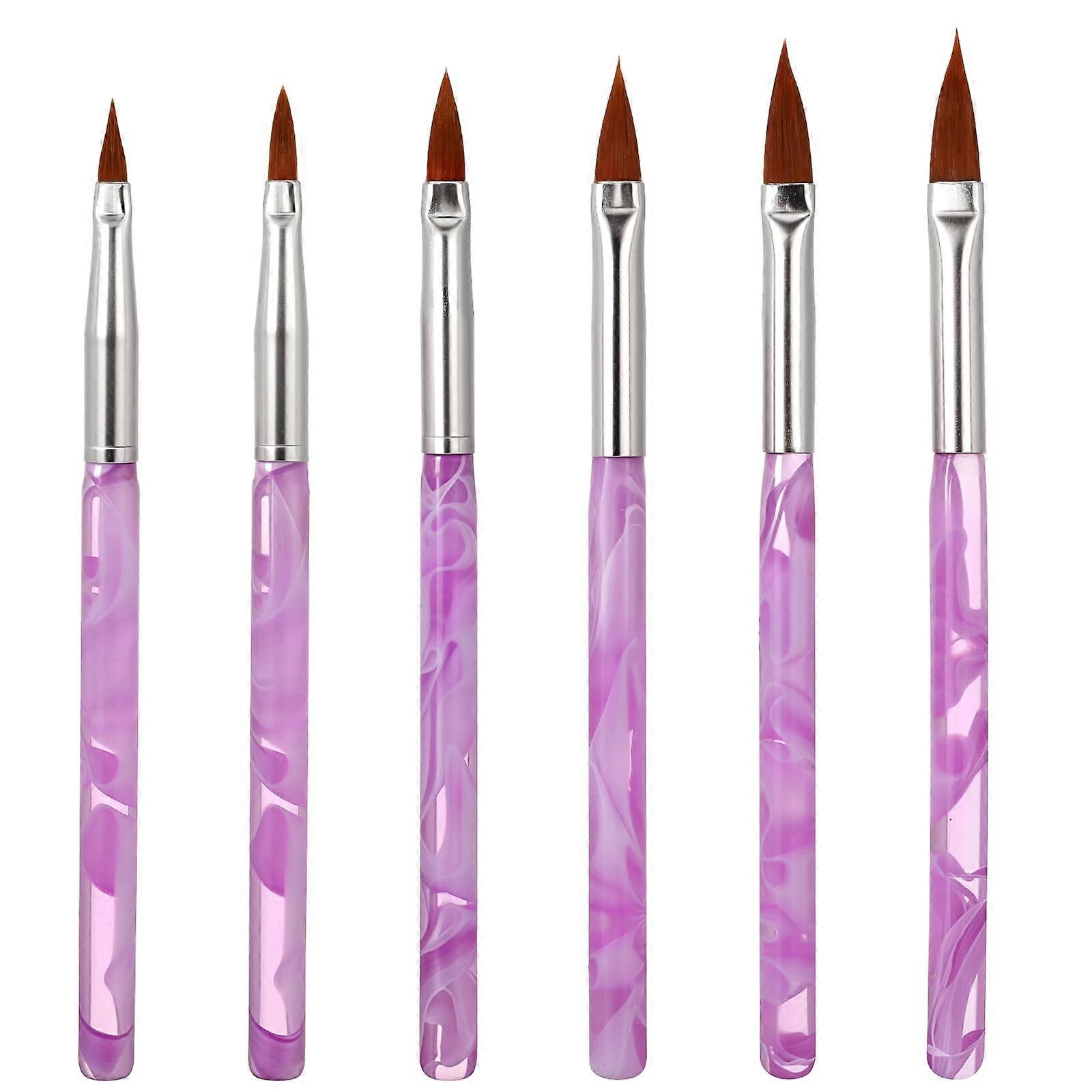 Nail Art Brush Set 6pcs Professional Acrylic Brushes for Precise Application and Salon DIY