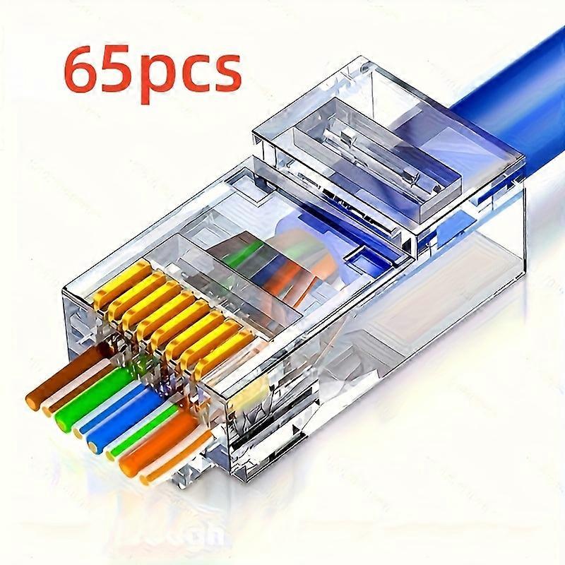 Cat6 RJ45 Connectors, Gold-Plated Gigabit Ethernet Cable Ends, 8P8C Network Modular Plug, High-Speed Internet Connectivity