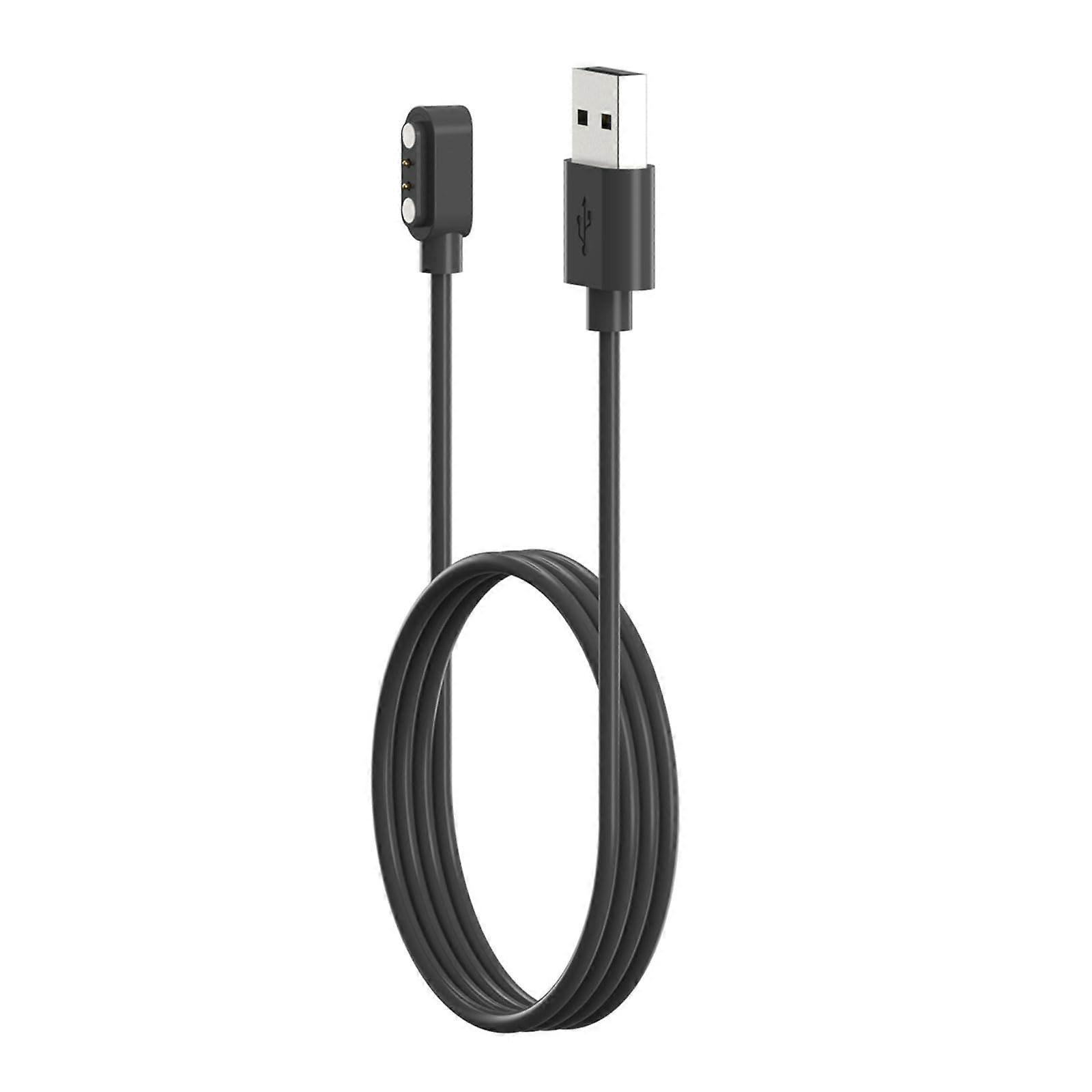 USB Charging Cable Braided 1m Black For P71 Smartwatches Fast Charge