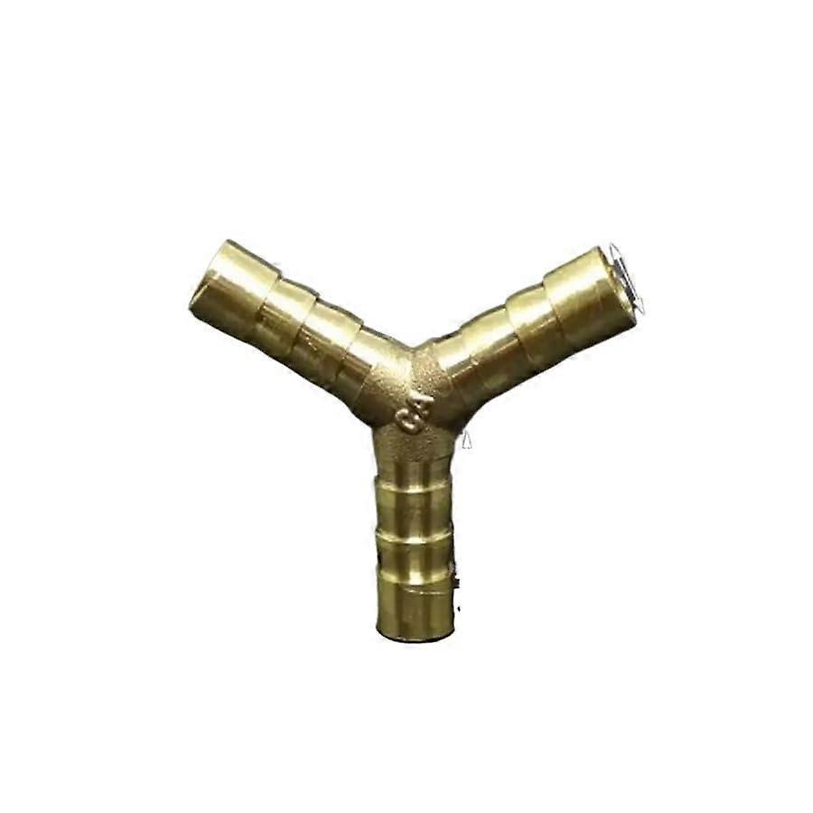 10mm Hose Barb Y Shape Splicer 3-Way Brass Fitting Adapter Coupling for Water and Fuel Applications - 10 PCS