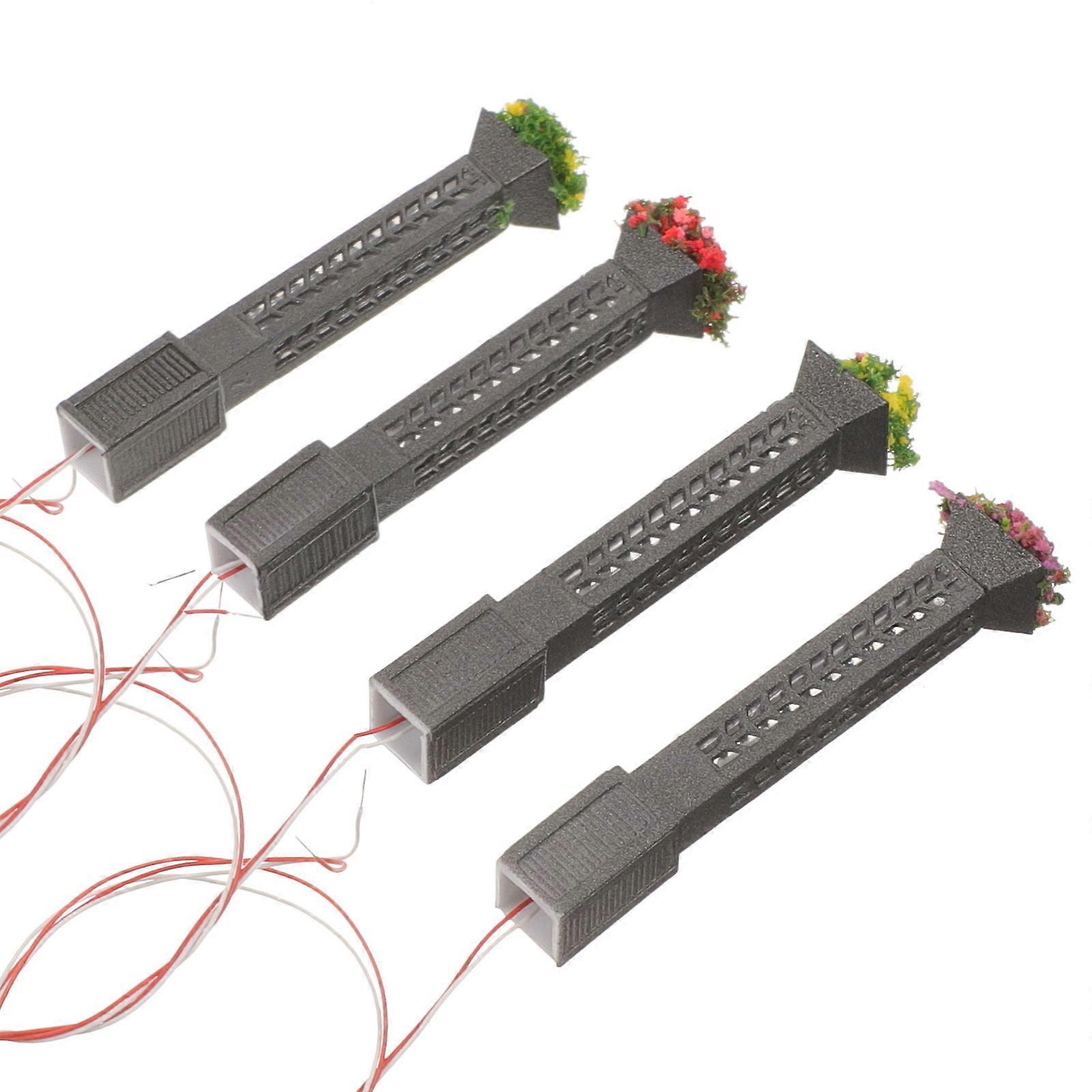 Mini Street Light Models for Decor 16Pcs Durable ABS Material Assorted