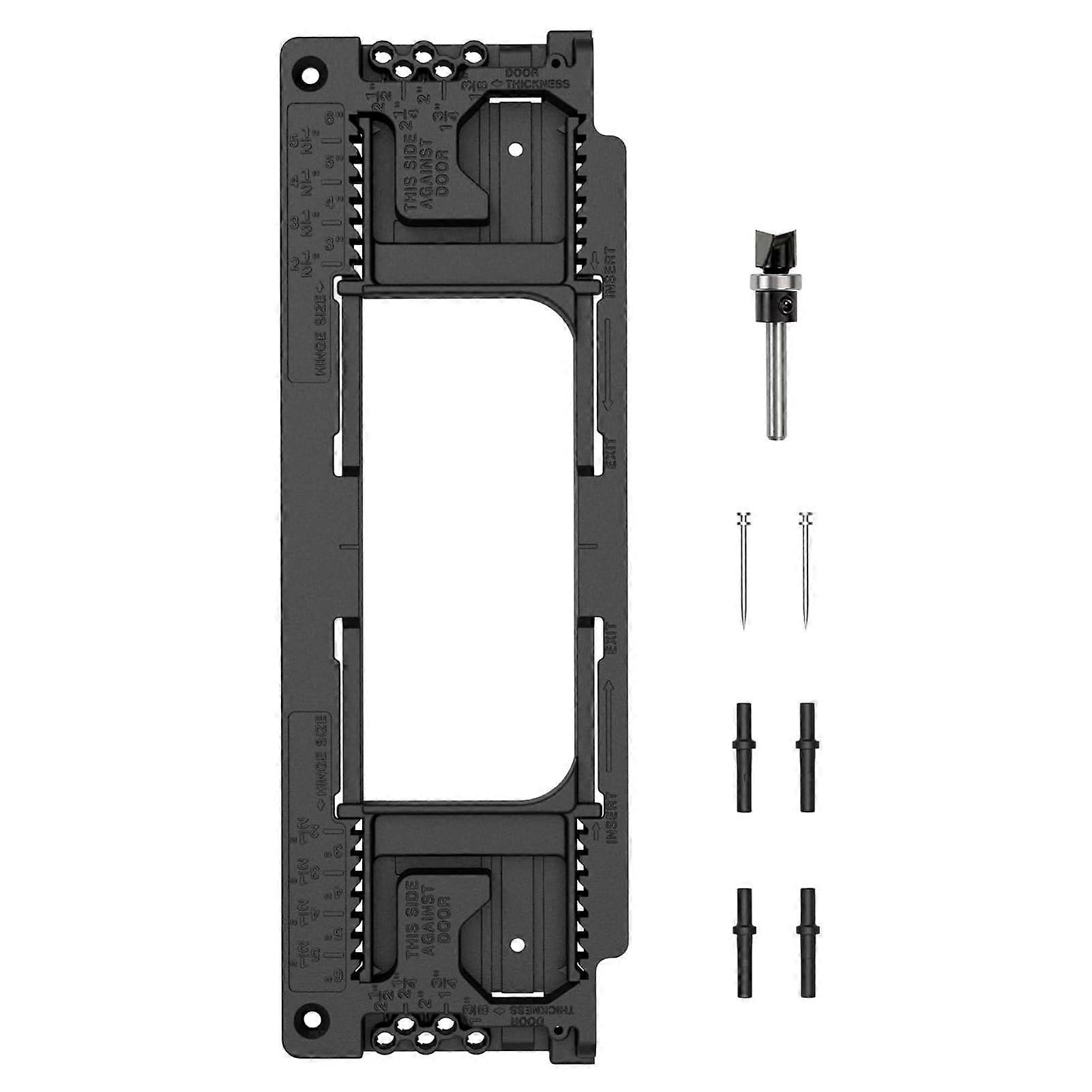 Adjustable Door Hinge Mortise Jig Template with Precise Cutting for 8 Sizes and Multiple Shapes