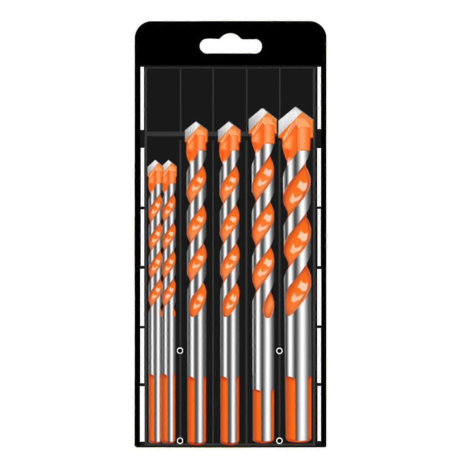 5/6/7pcs Drill Bits Set Sharp Tip Fast Chip Removal Multipurpose Triangular Shank Masonry Drill Bits For Ceramic Marble Concrete Glass Metal