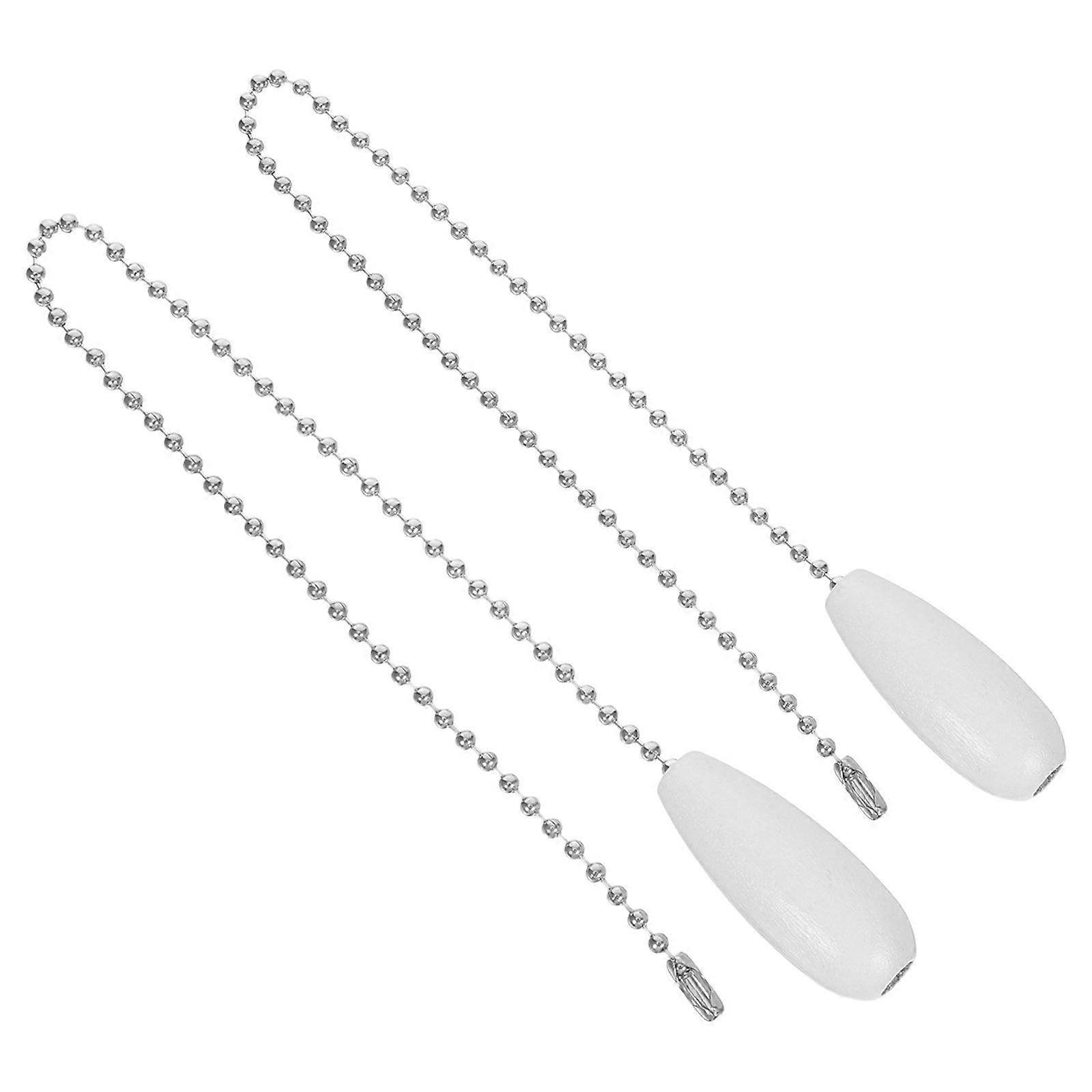 Ceiling Fan Pull Chain Extension with Decorative White Pendant 2Pcs Set