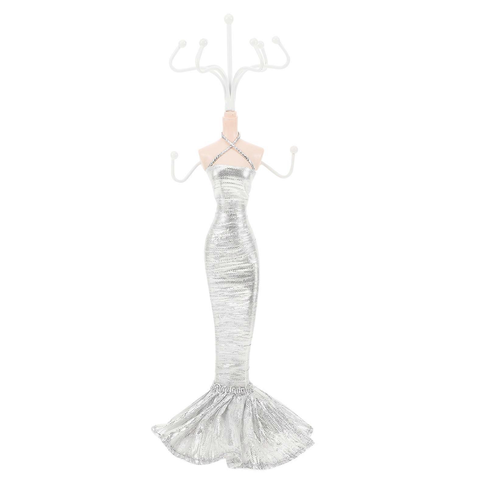 Creative Jewelry Rack for Display 2Pcs Silver Desktop Organizer Shelf