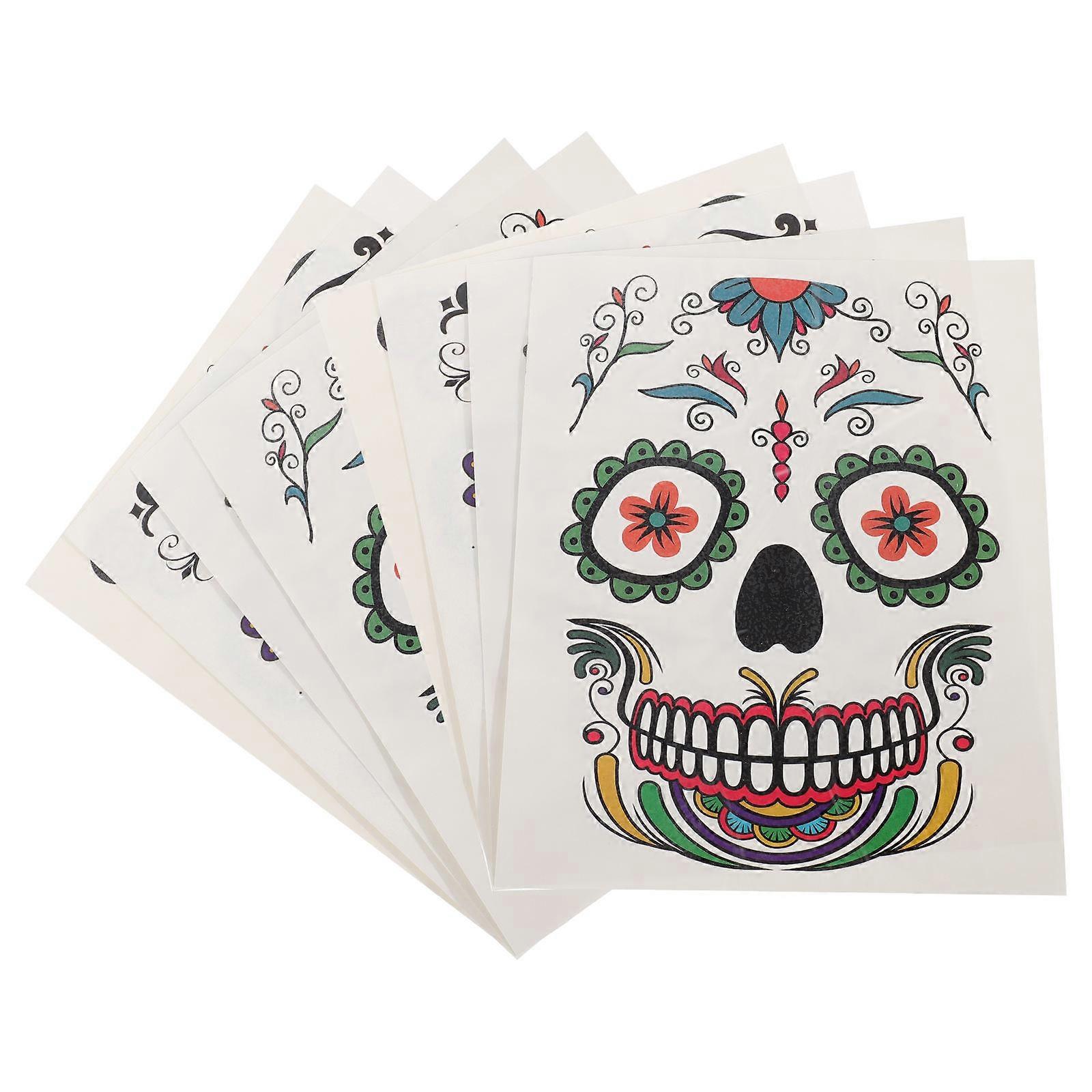 Waterproof Halloween Facial Sticker Makeup 8 Sheets Temporary
