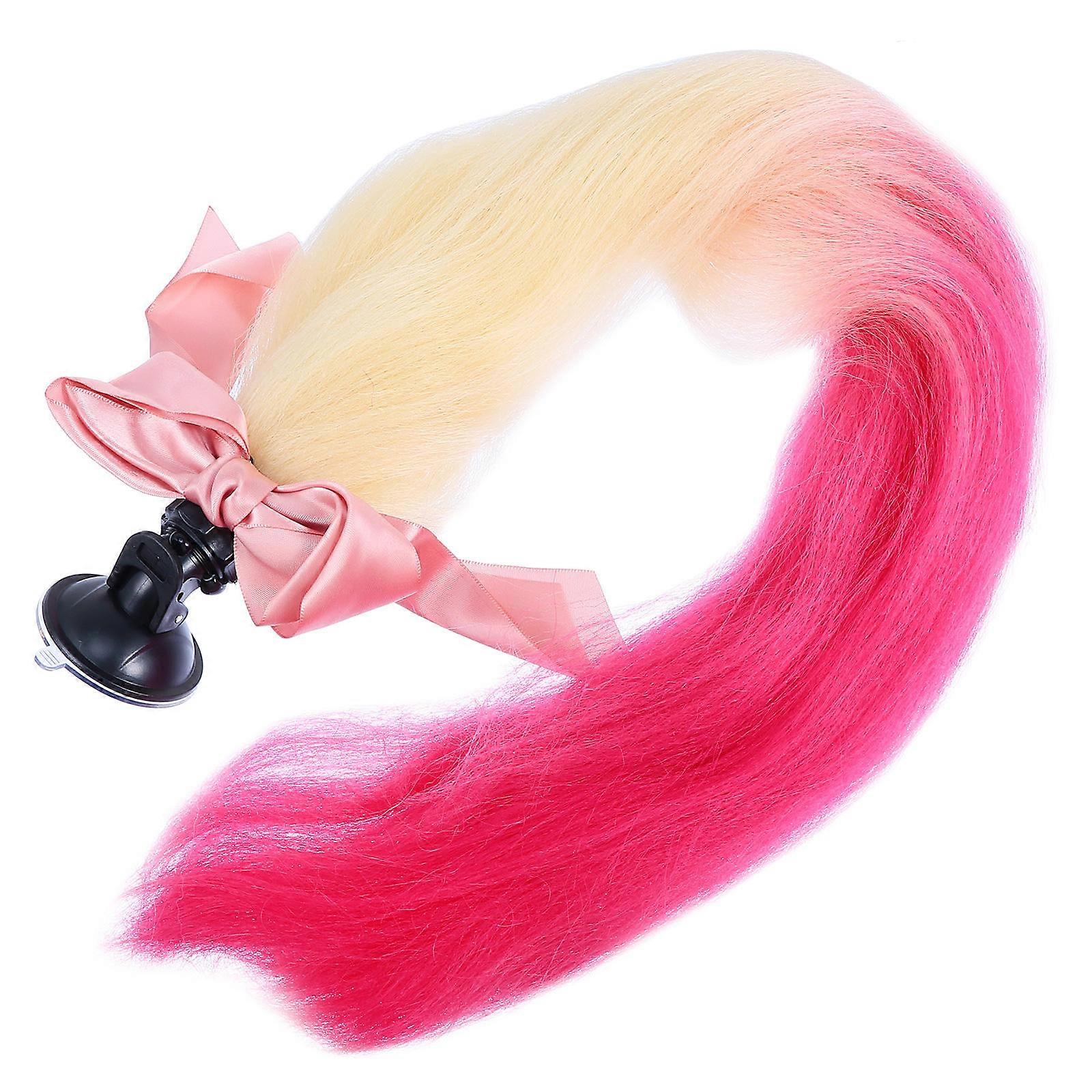 Braid Decor Motorbike Wig with Suction Cup for Decoration