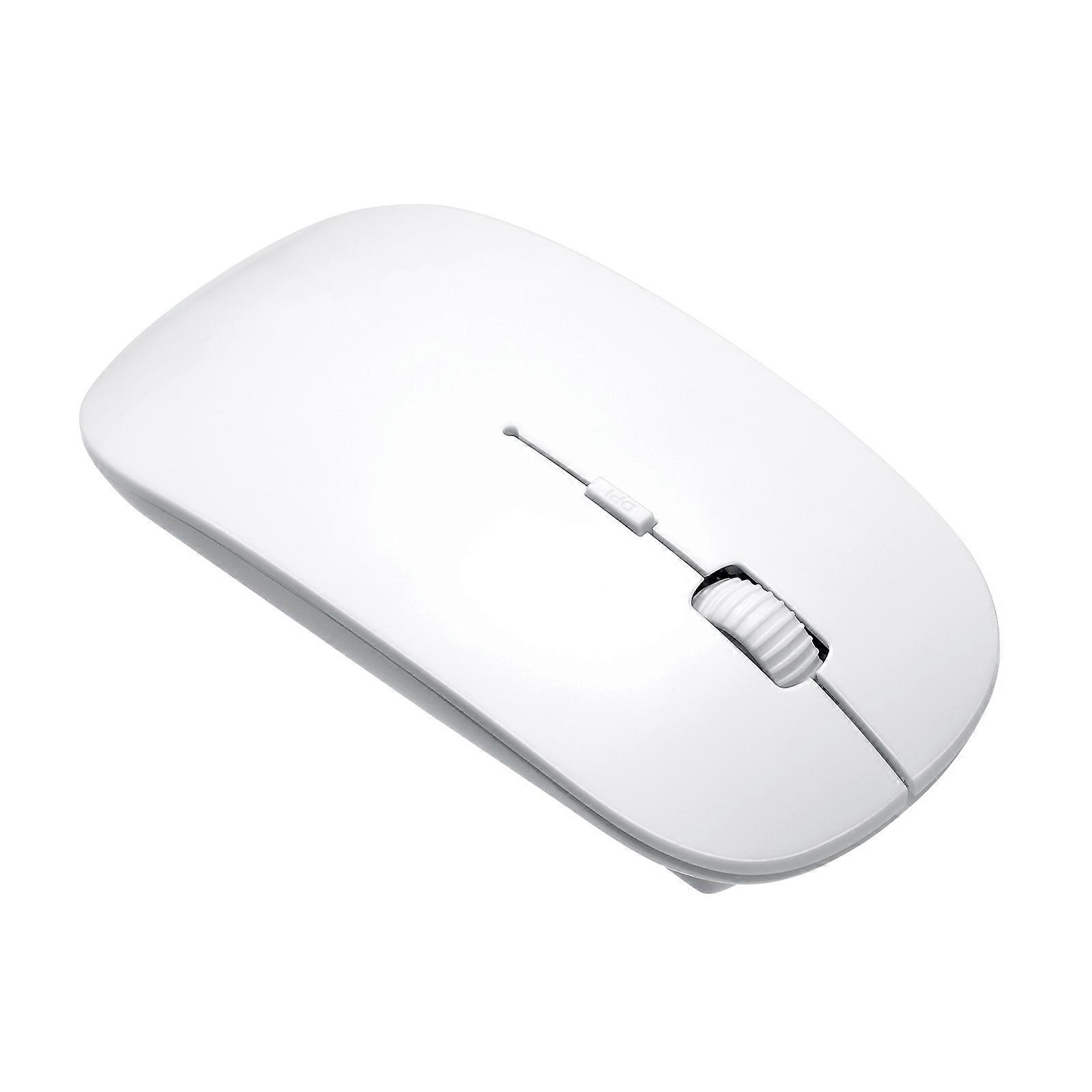 Portable Wireless Optical Mouse Slim Mouse for Computer 2Pcs Ledmomo White