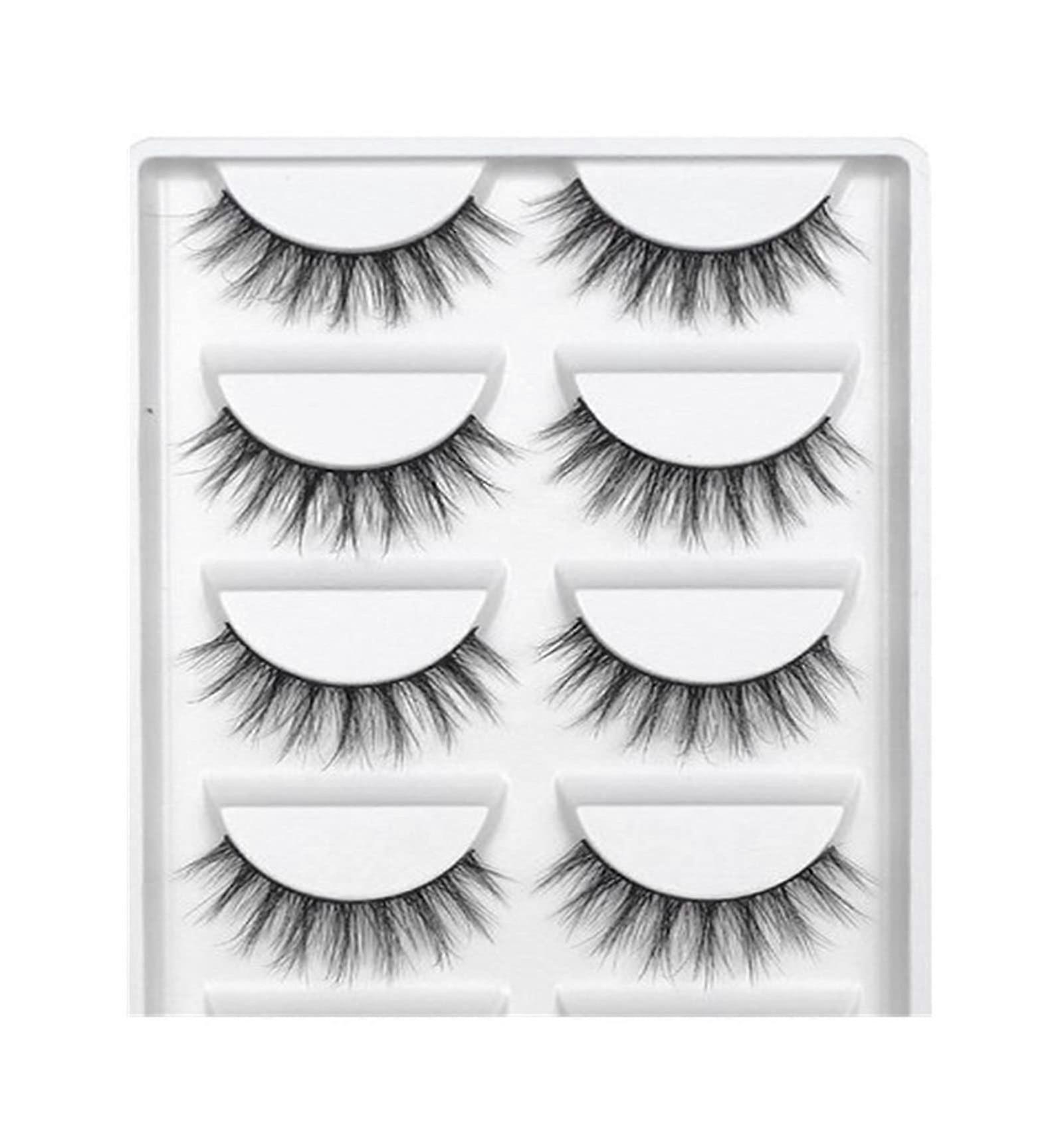 5 Pairs 3D False Eyelashes Natural Long Volume Handmade Lashes for Makeup