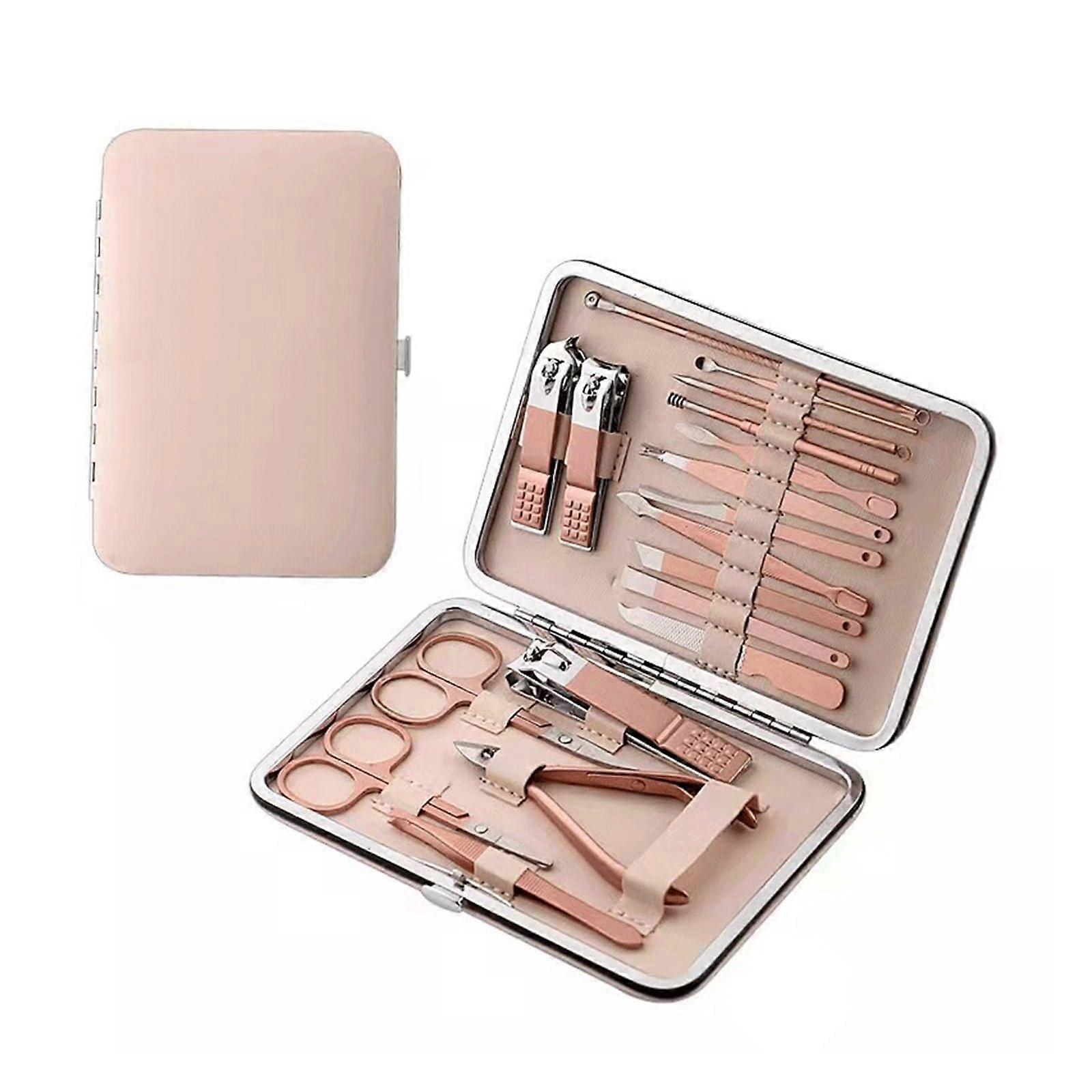 18Piece Nail Clippers Set Rose Gold Manicure Pedicure Kit with Precise Sharp Cutting