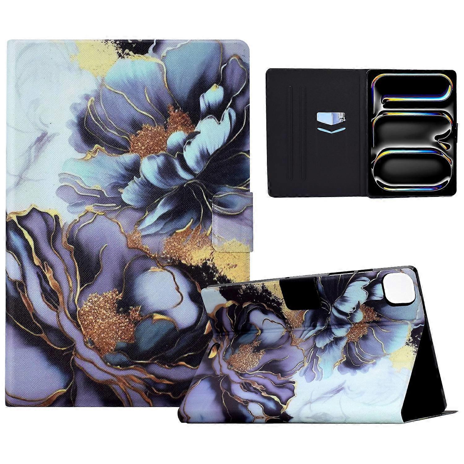 For iPad Pro 11 (2024) Case Pattern Leather Tablet Protective Cover Auto Sleep/Wake