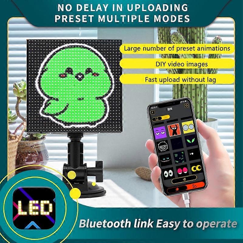 P64L Car LED Sign App Programmable Rear Windshield Scrolling Message LED Matrix Panel DIY Text Patte