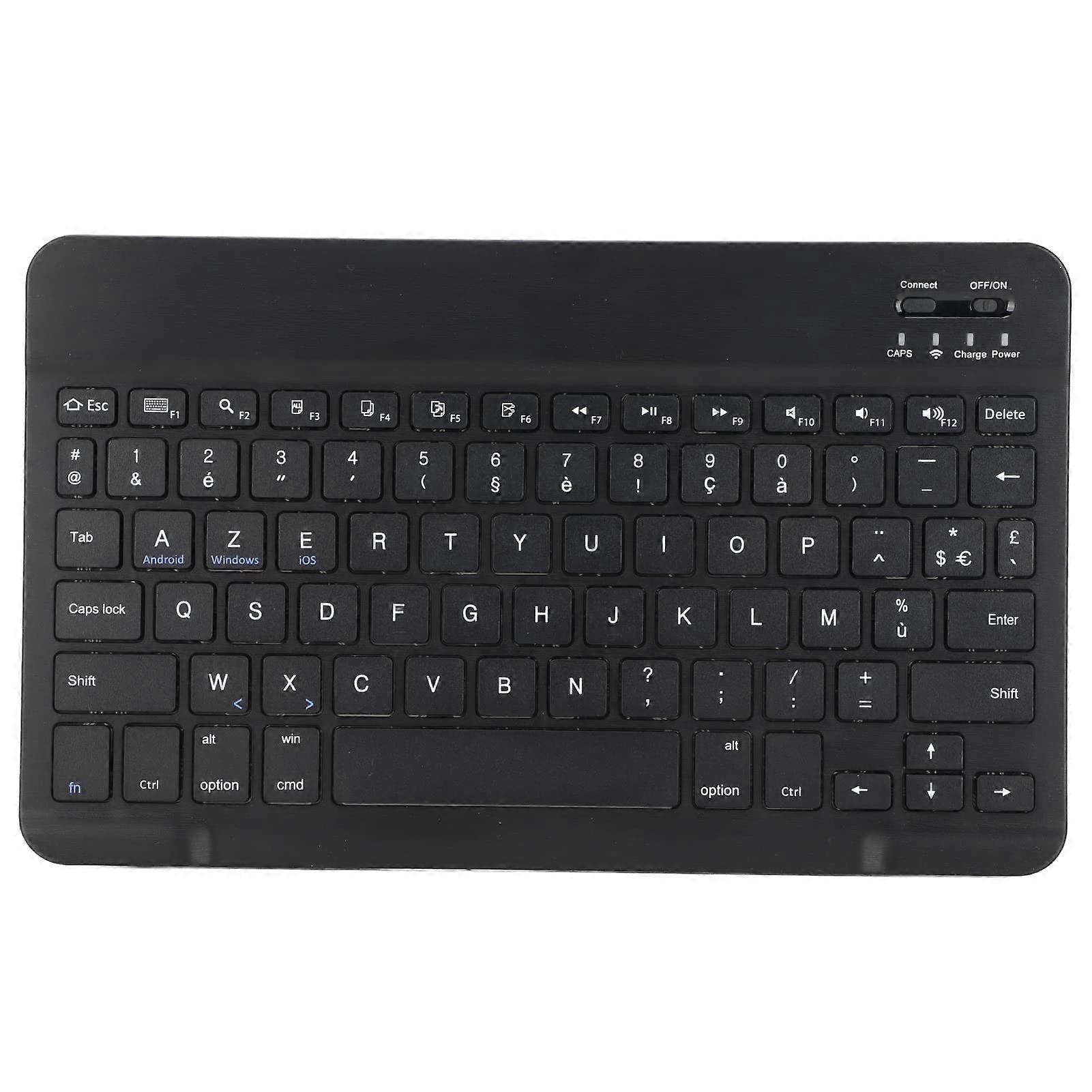 Wireless French AZERTY Bluetooth Keyboard 10in Slim Waterproof Dustproof MultiDevice for Tablet Laptop PC
