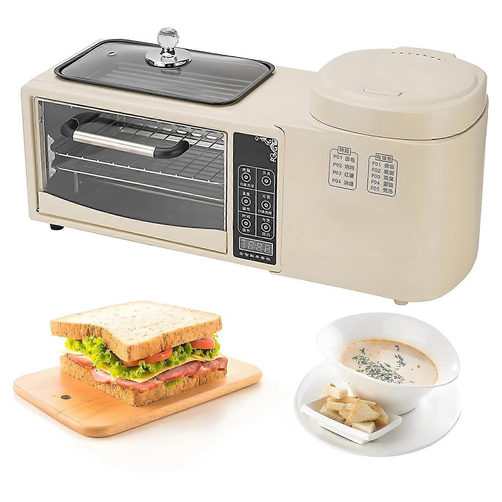 4in1 Multifunction Breakfast Maker with Touch Screen, Nonstick Frypan and 1L Cooking Pot