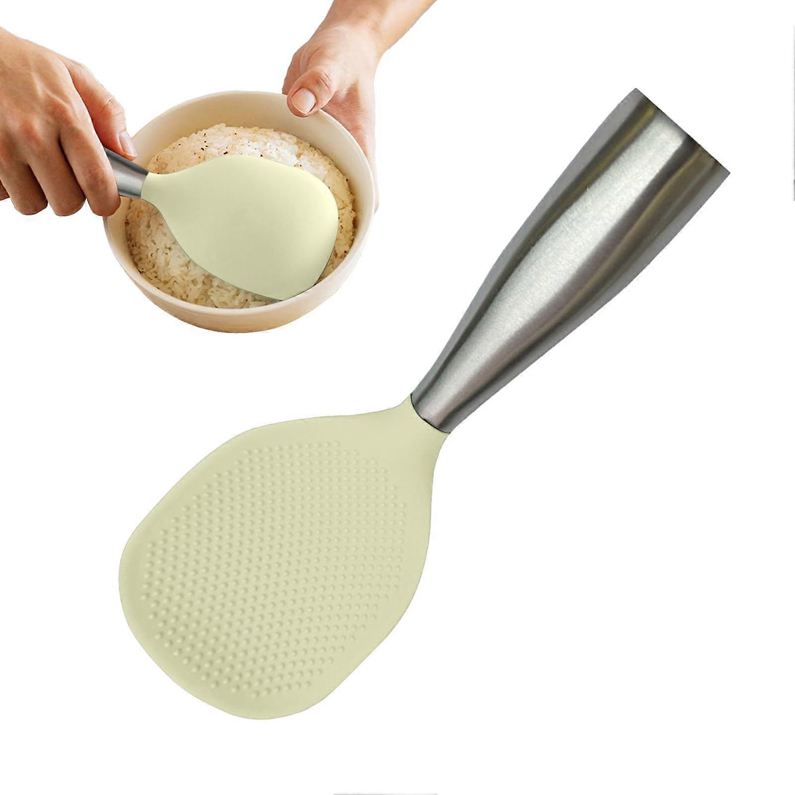 Rice Serving Spoon with Upright NonSlip Handle, Heat Resistant Wide Head for Kitchen Cooking