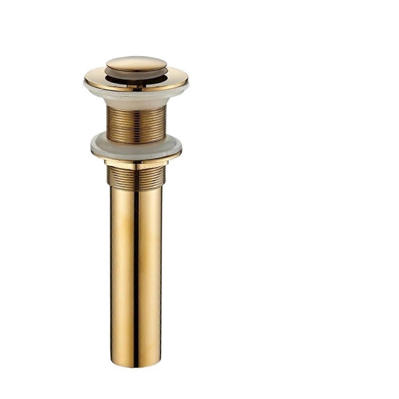 Bathroom Sink Pop Up Drain Stopper Brass Black Gold No Overflow with AntiClogging Filter