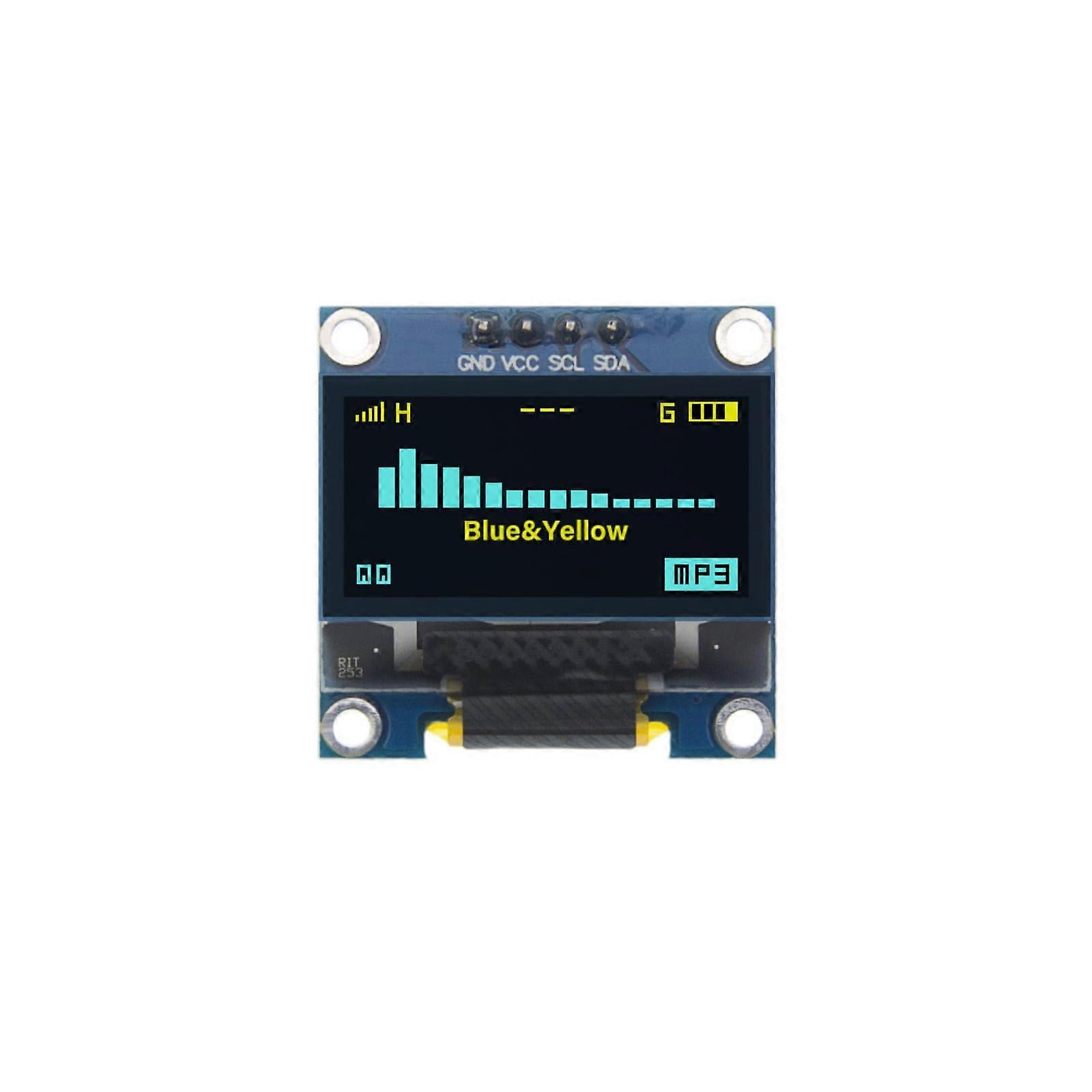 0.96 Inch OLED Display Module Yellow Blue Screen Wide Viewing Angles I2C for Arduino Projects