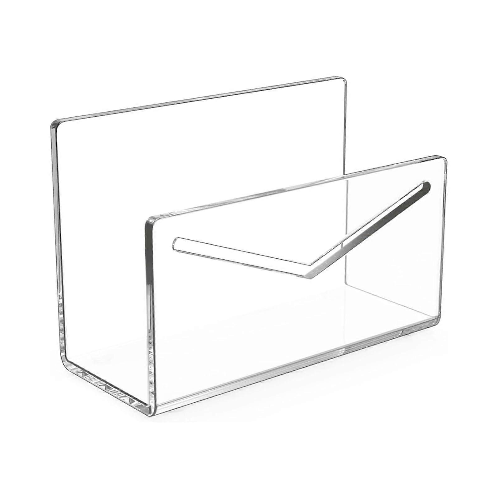 Acrylic Letter Organizer Clear Desktop Mail Sorter for Quick Envelope and Document Storage