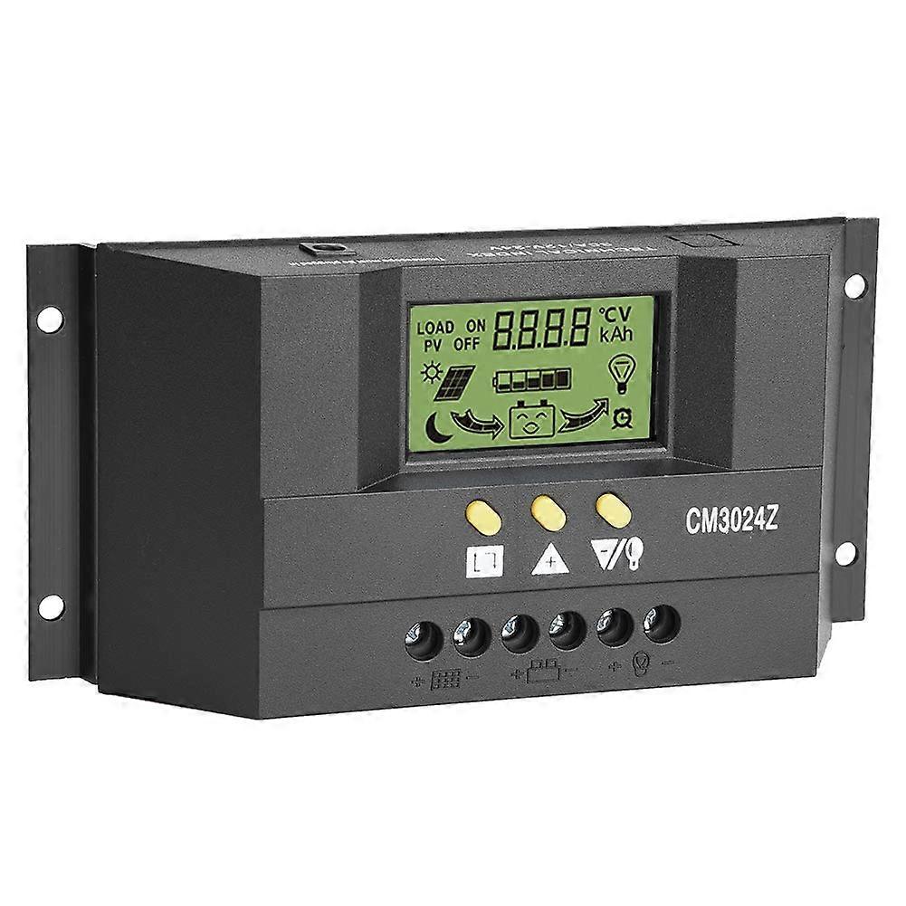 12V 24V 30A PWM Solar Charge Controller with LCD Display, Automatic Voltage Detection and Backflow Protection