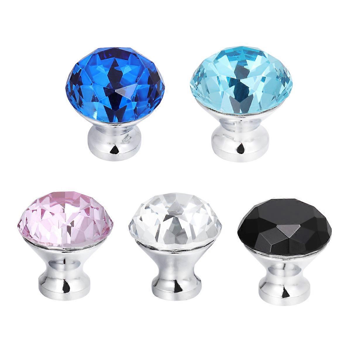 Crystal Cupboard Knobs Diamond Pull Handle for Cabinet 2Pcs Pink