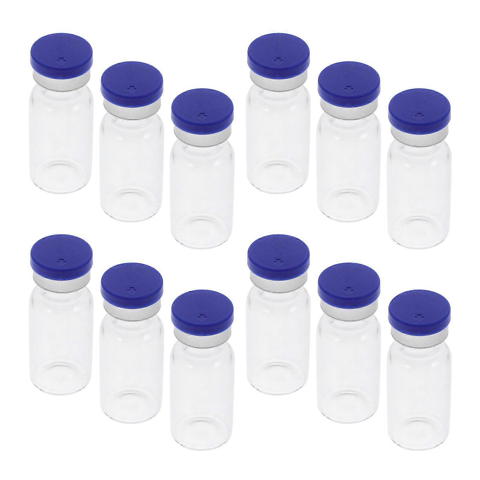 Glass Vial 12Pcs Small Glass Storage Bottles with Caps for Liquid Sampling