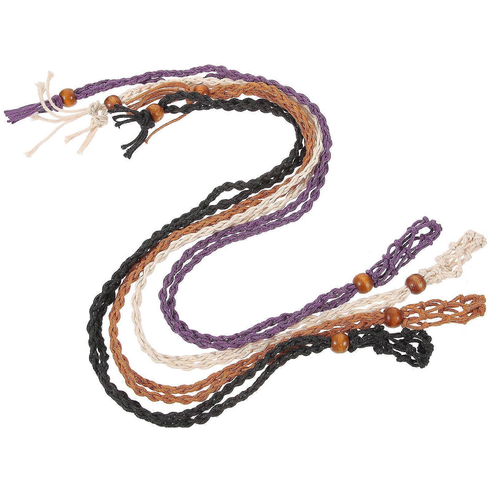 Decorative Woven Stone Holder Necklace for Adjustable Use 4Pcs Pack