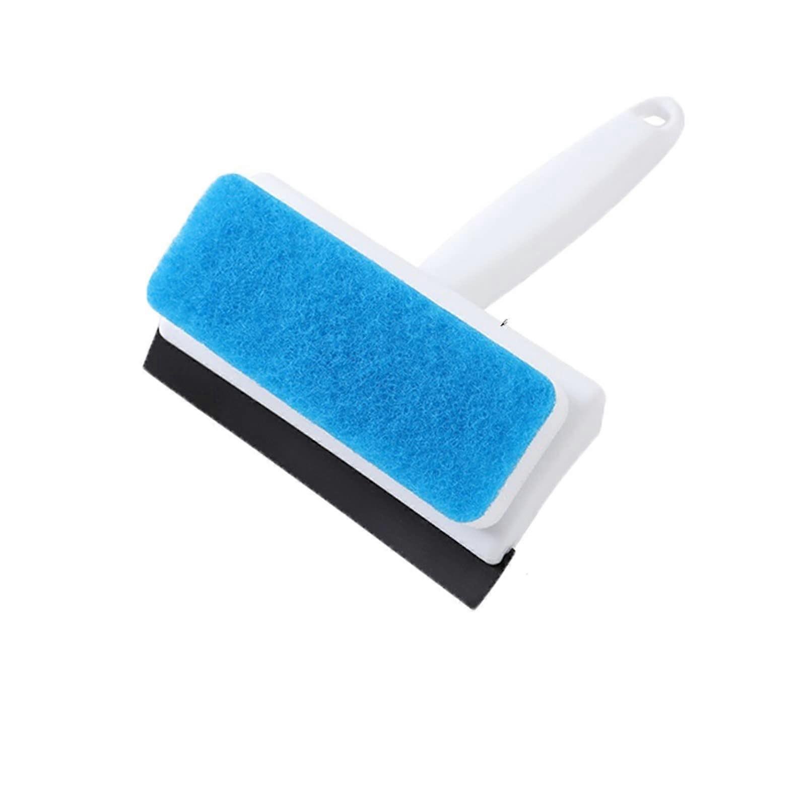MultiFunction Window Cleaning Brush Blue with Removable Sponge Head and Glass Window Squeegee