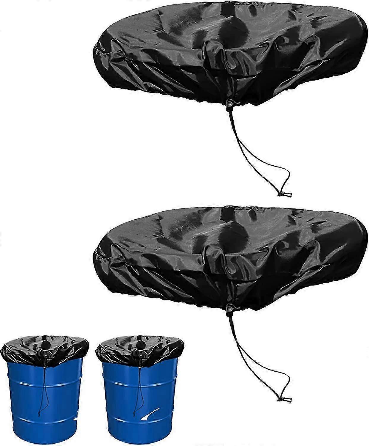 Stretchable Adjustable Drum Cover with Drawstring, Water Storage Barrel Cover, 2pcs
