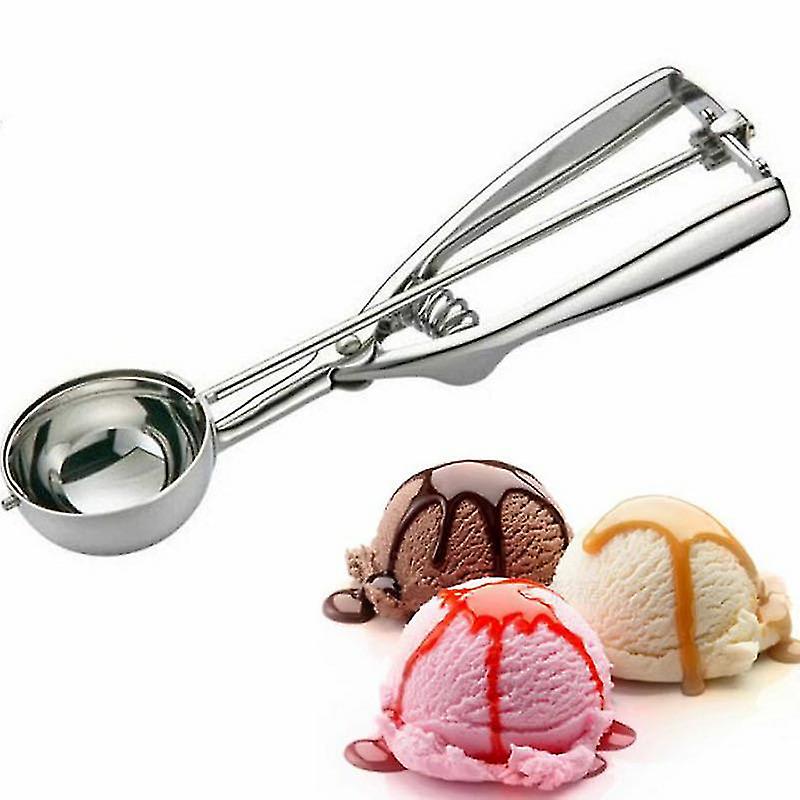 3pc Ice Cream Scoops With Easy Trigger Stainless Steel Cookie Scoop For Meatballs, Mellon Balls, Mashed Potatoes And Muffins