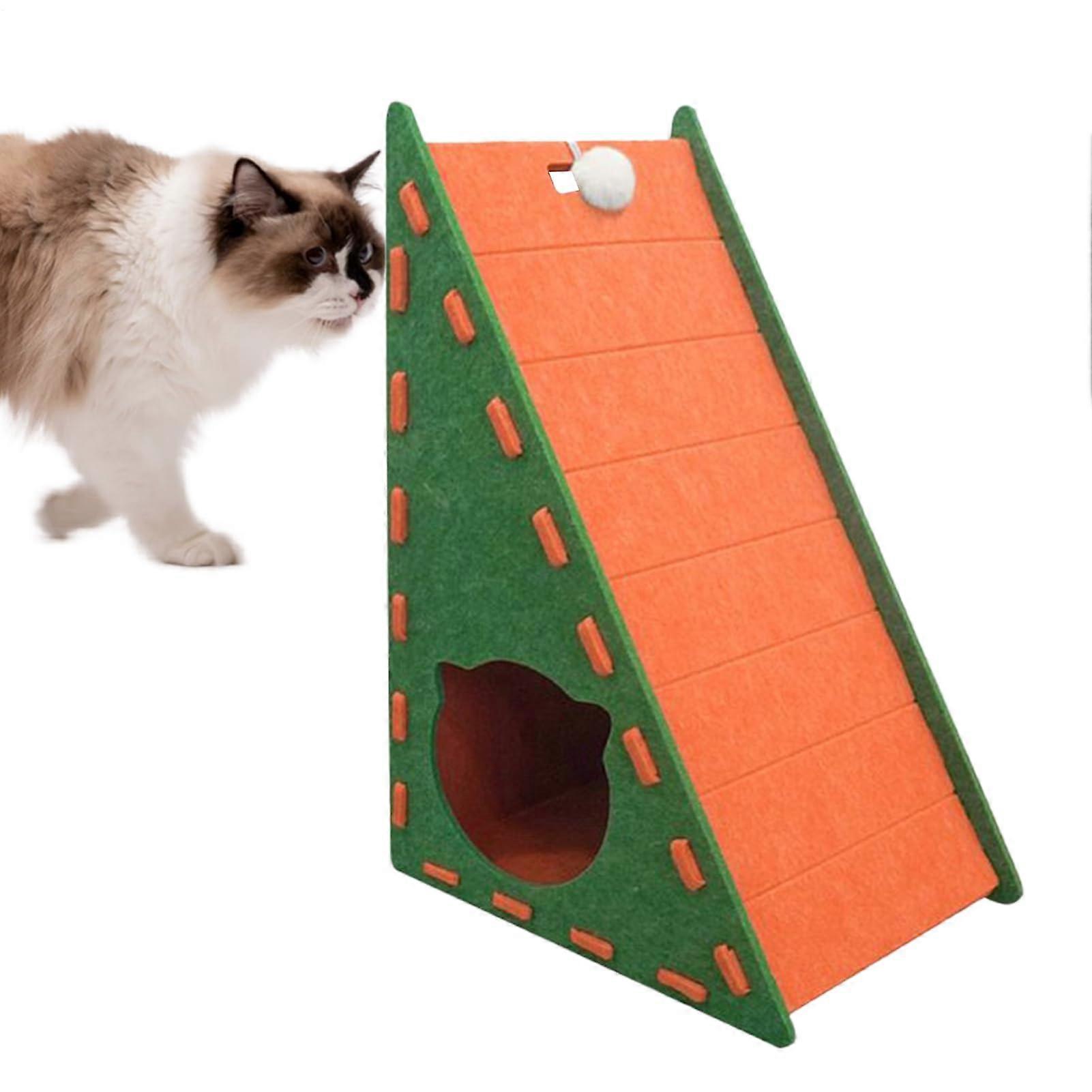 Cat Scratching Board Cardboard Indoor Scratch Box Triangular Vertical Integrated Scratcher Felt Pad NonShedding
