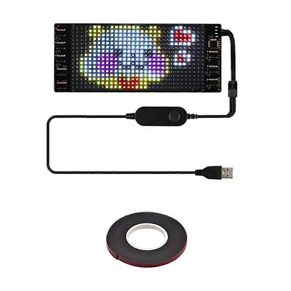 LED Pixel Panel,USB 5V Flexible LED Module RGB Scrolling Text Animation Display,Bluetooth APP,16X32
