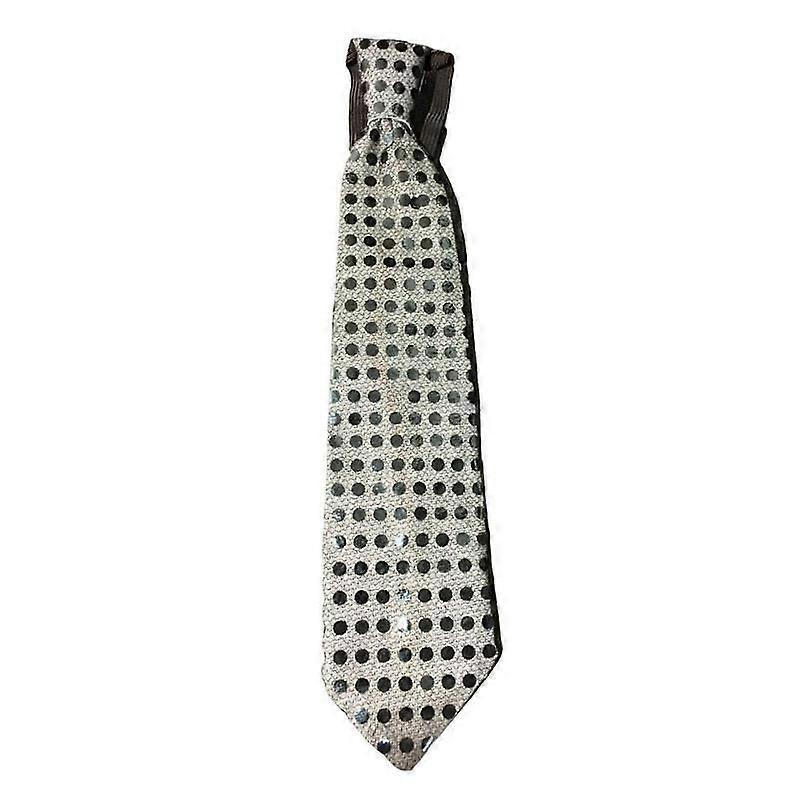 LED powered glowing necktie with sequins